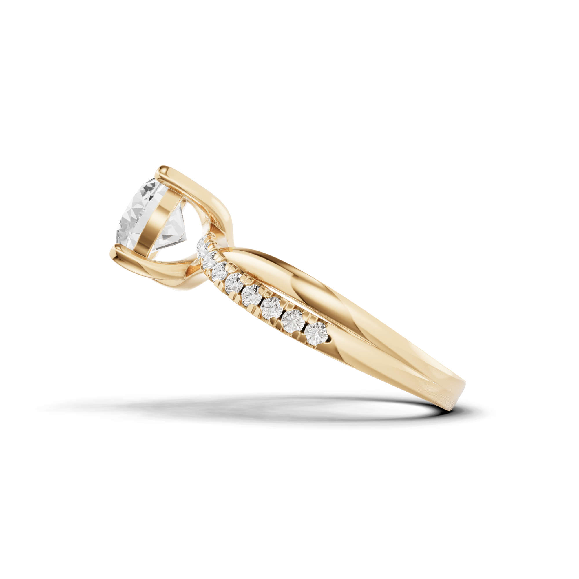 Round Twisted Engagement Ring