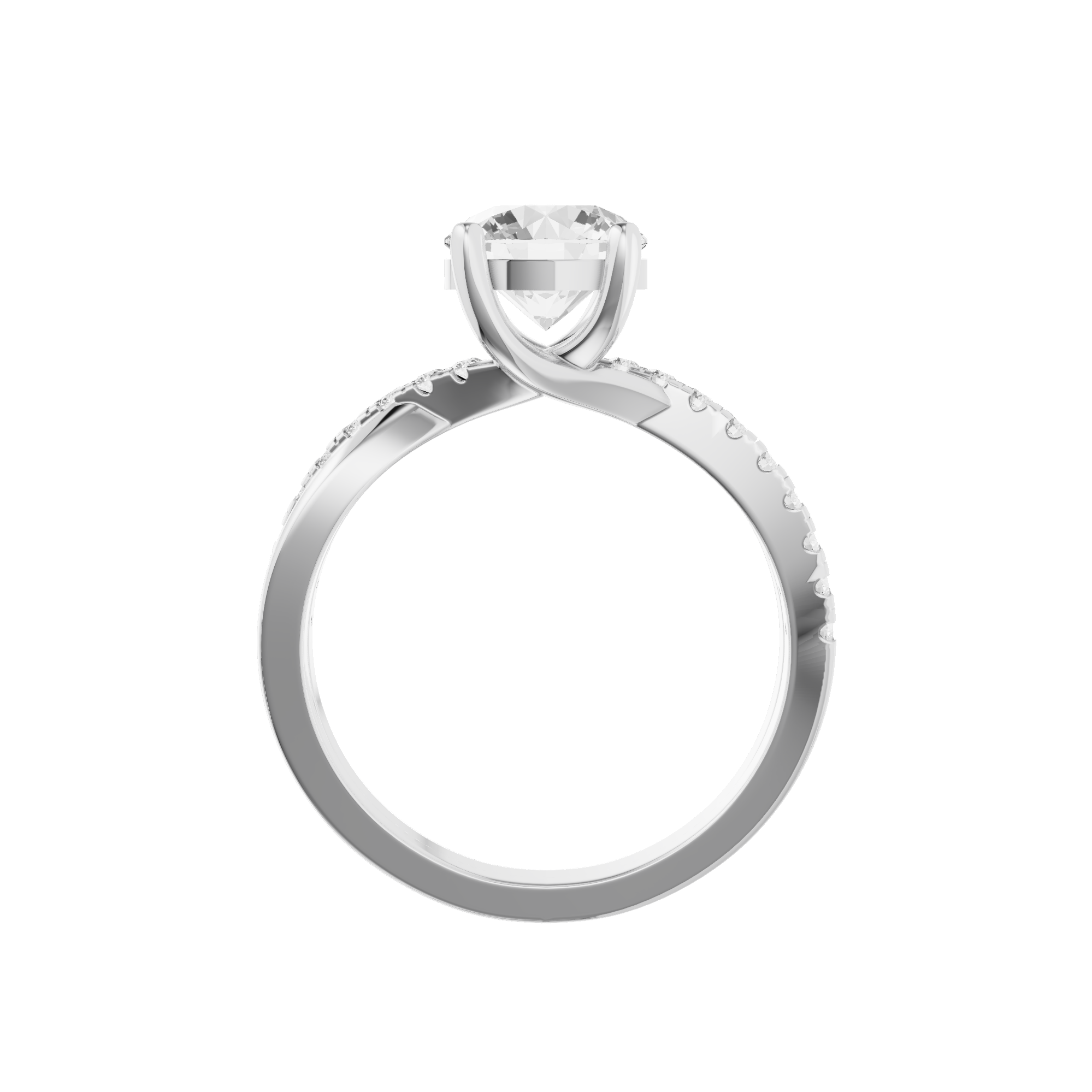 Round Twisted Engagement Ring