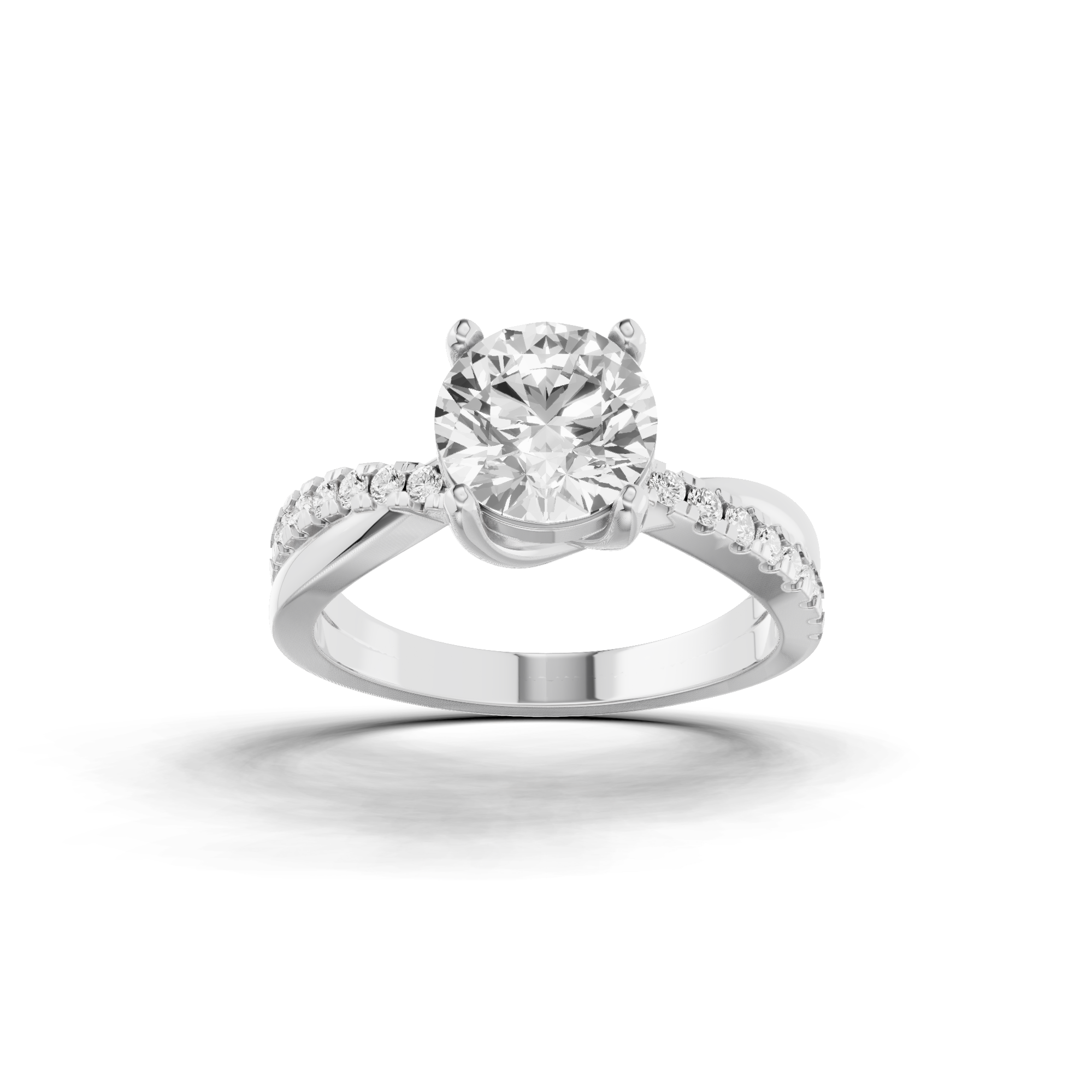 Round Twisted Engagement Ring