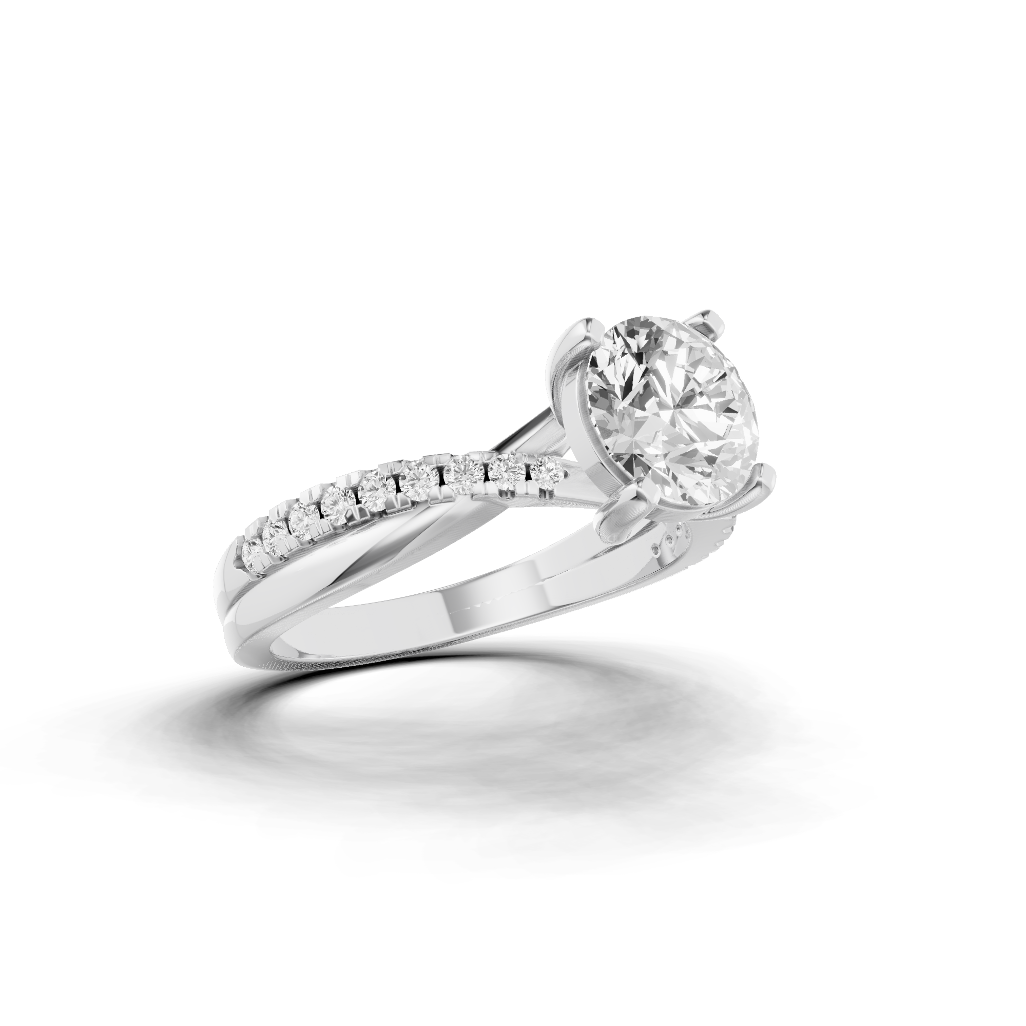 Round Twisted Engagement Ring