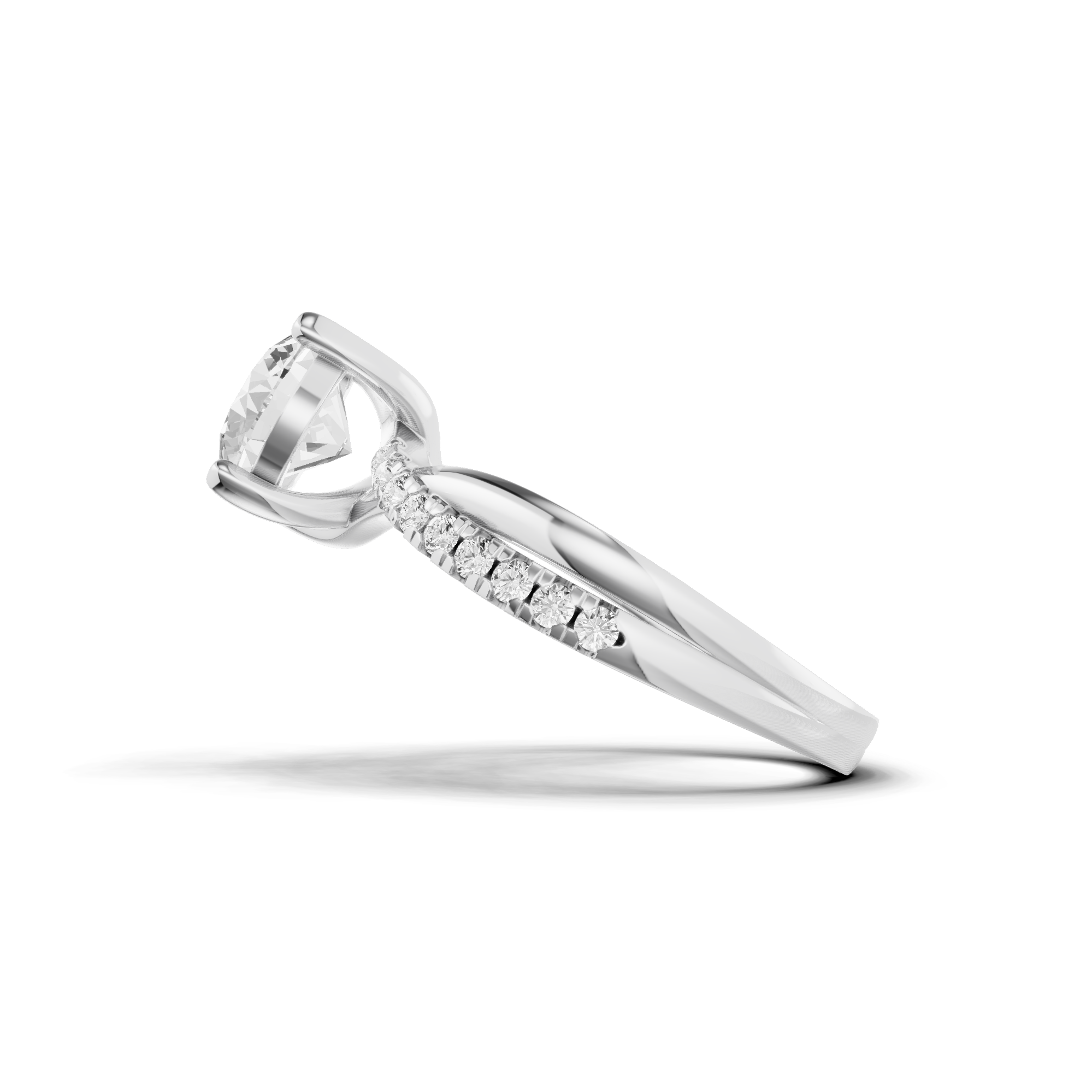Round Twisted Engagement Ring