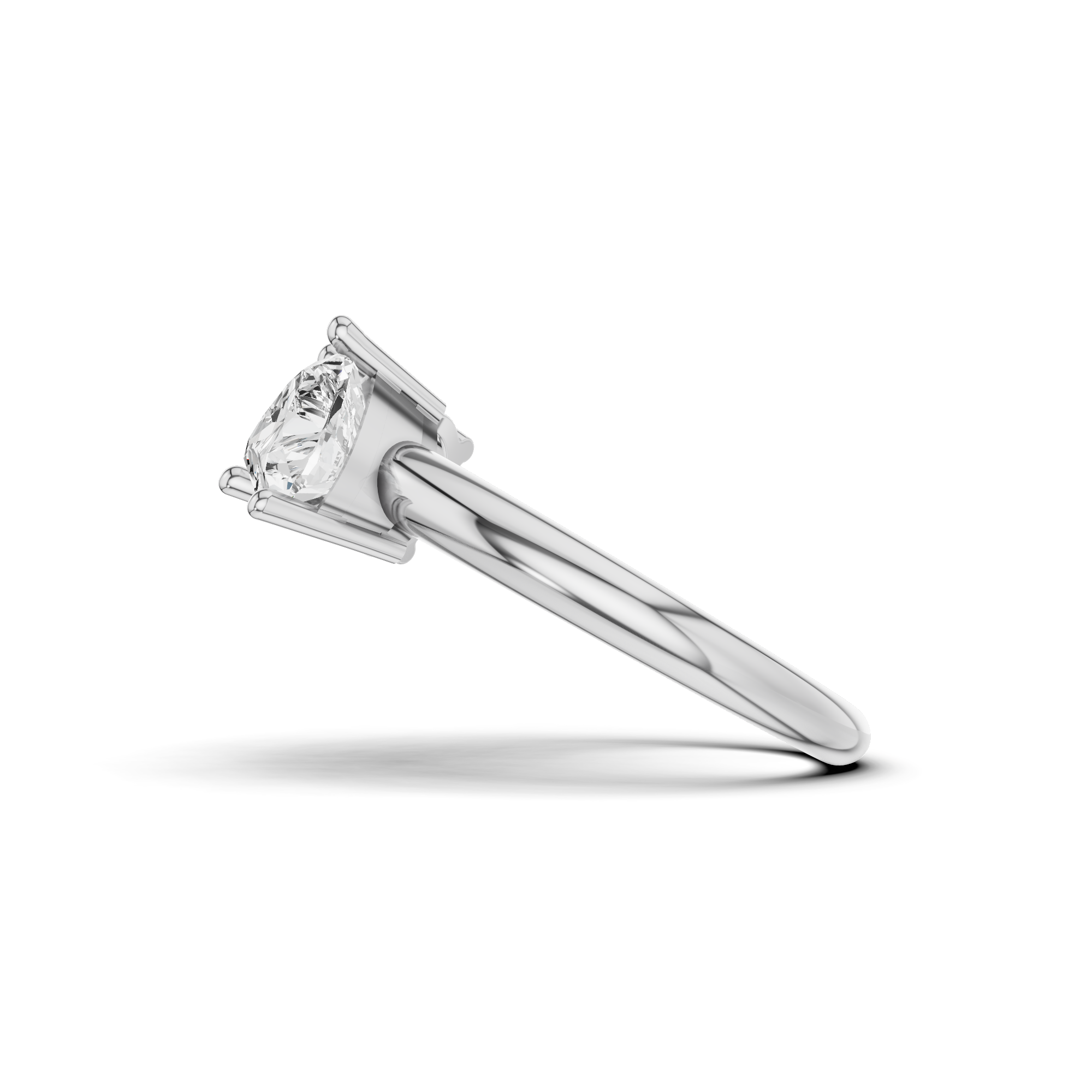 Round and Heart Cut Two Stone Ring