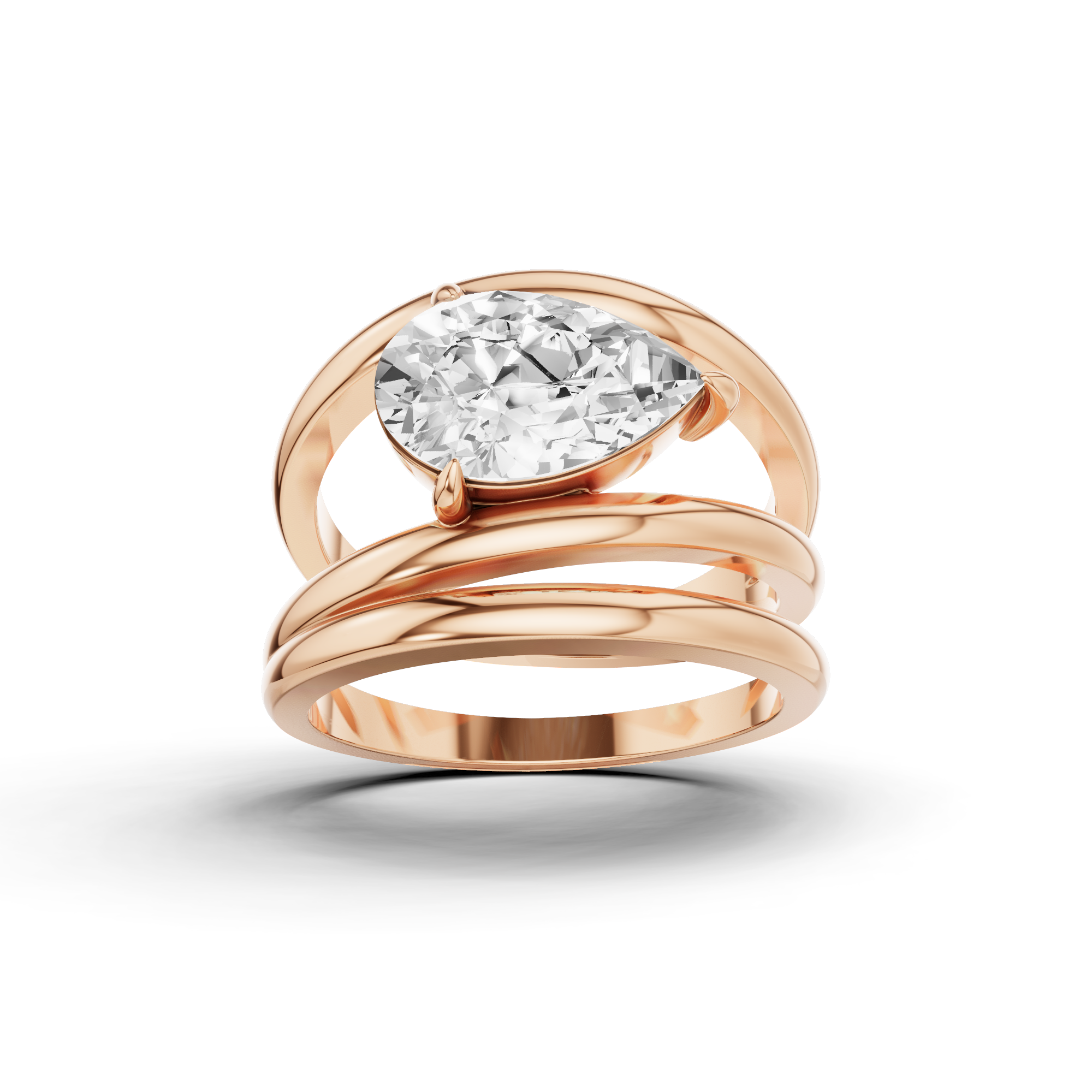East to West Pear Dress Ring