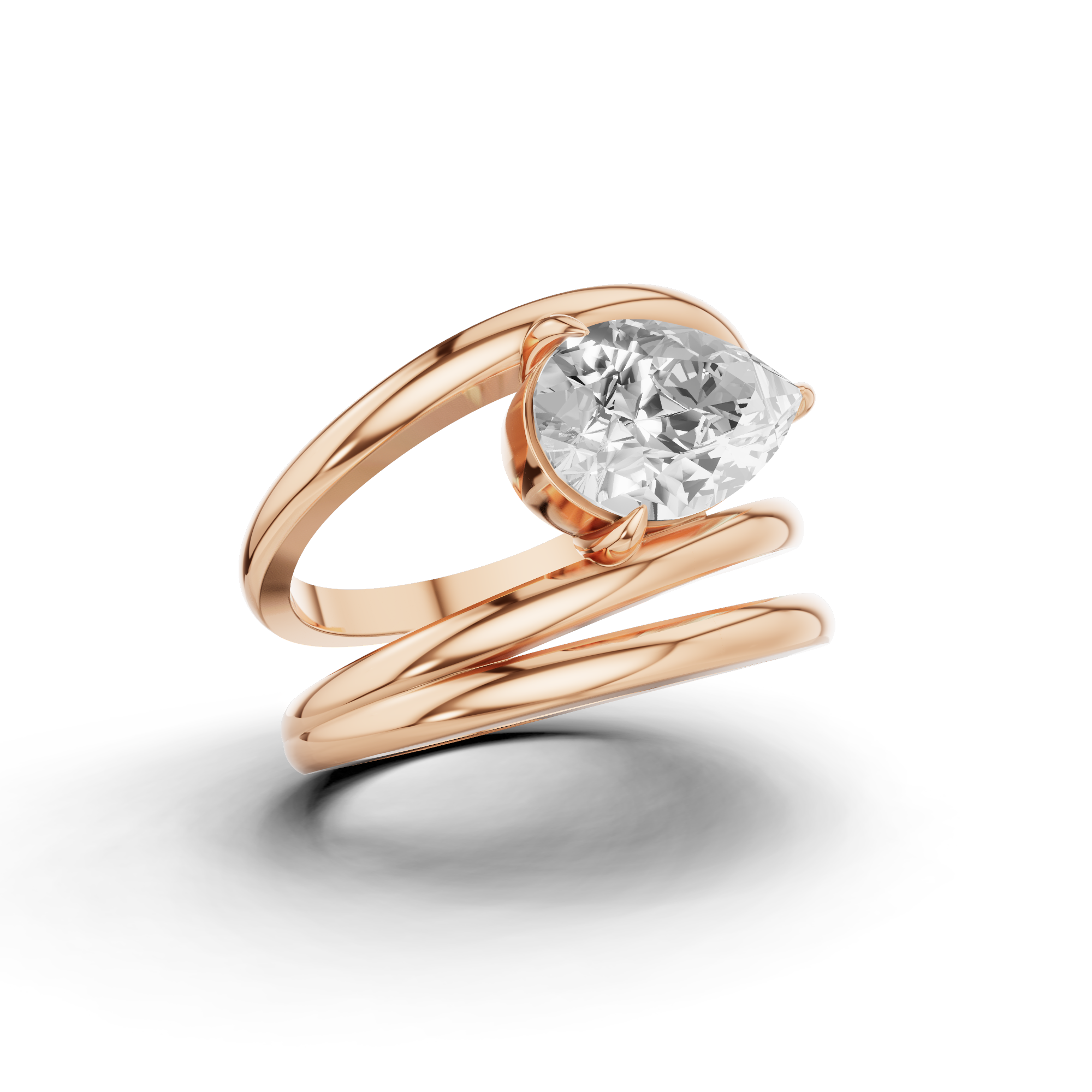 East to West Pear Dress Ring