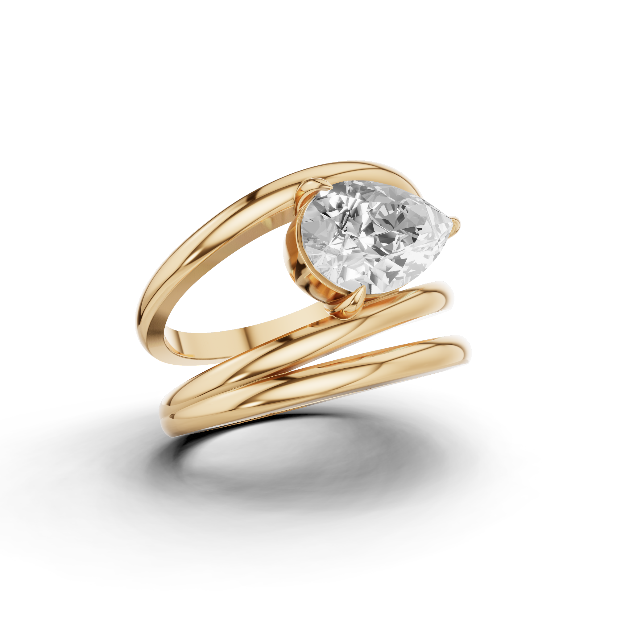 East to West Pear Dress Ring