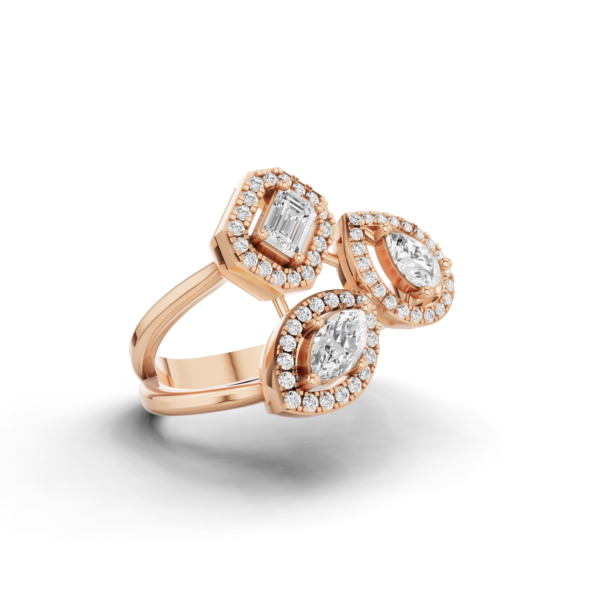 Multi Shape Halo Dress Ring