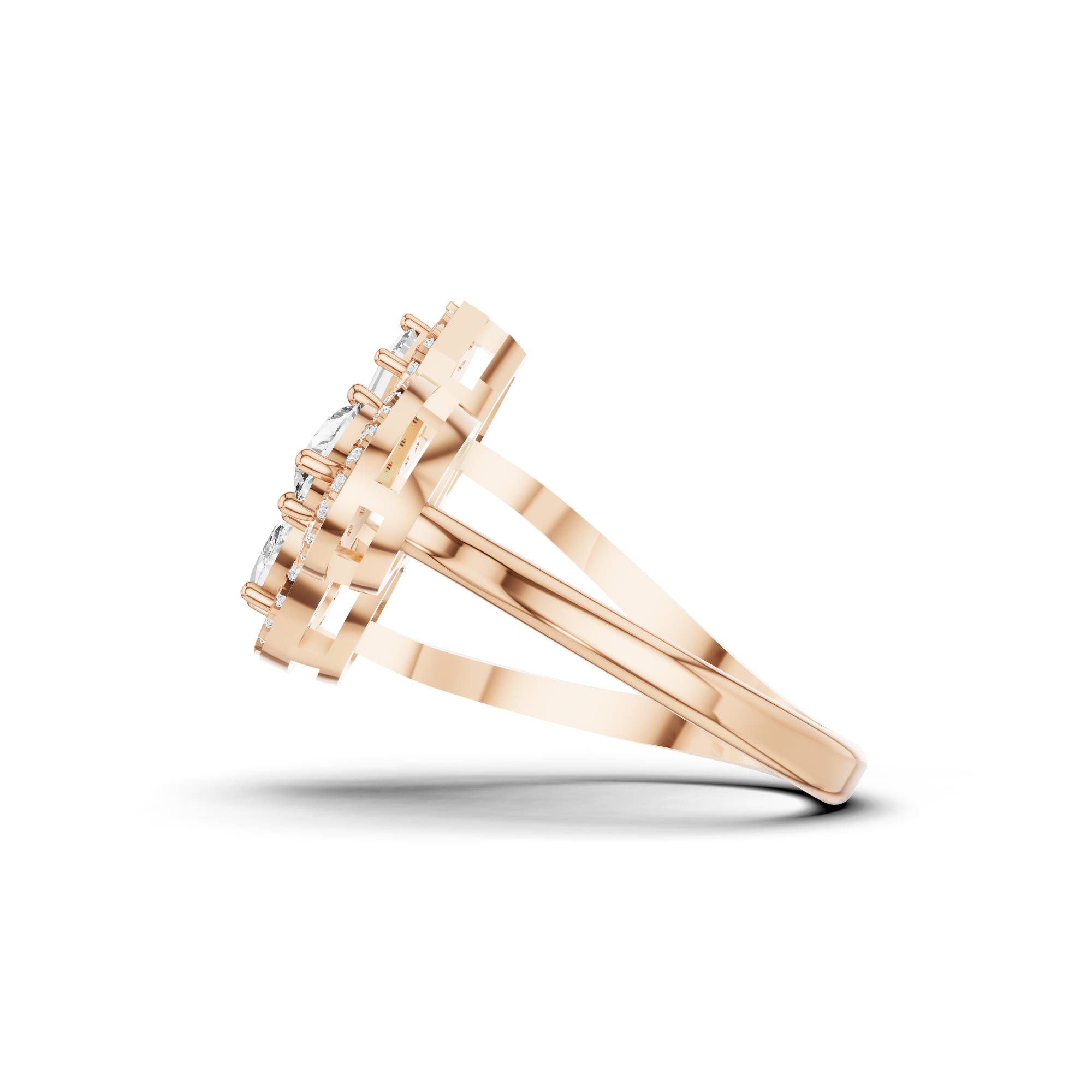 Multi Shape Halo Dress Ring
