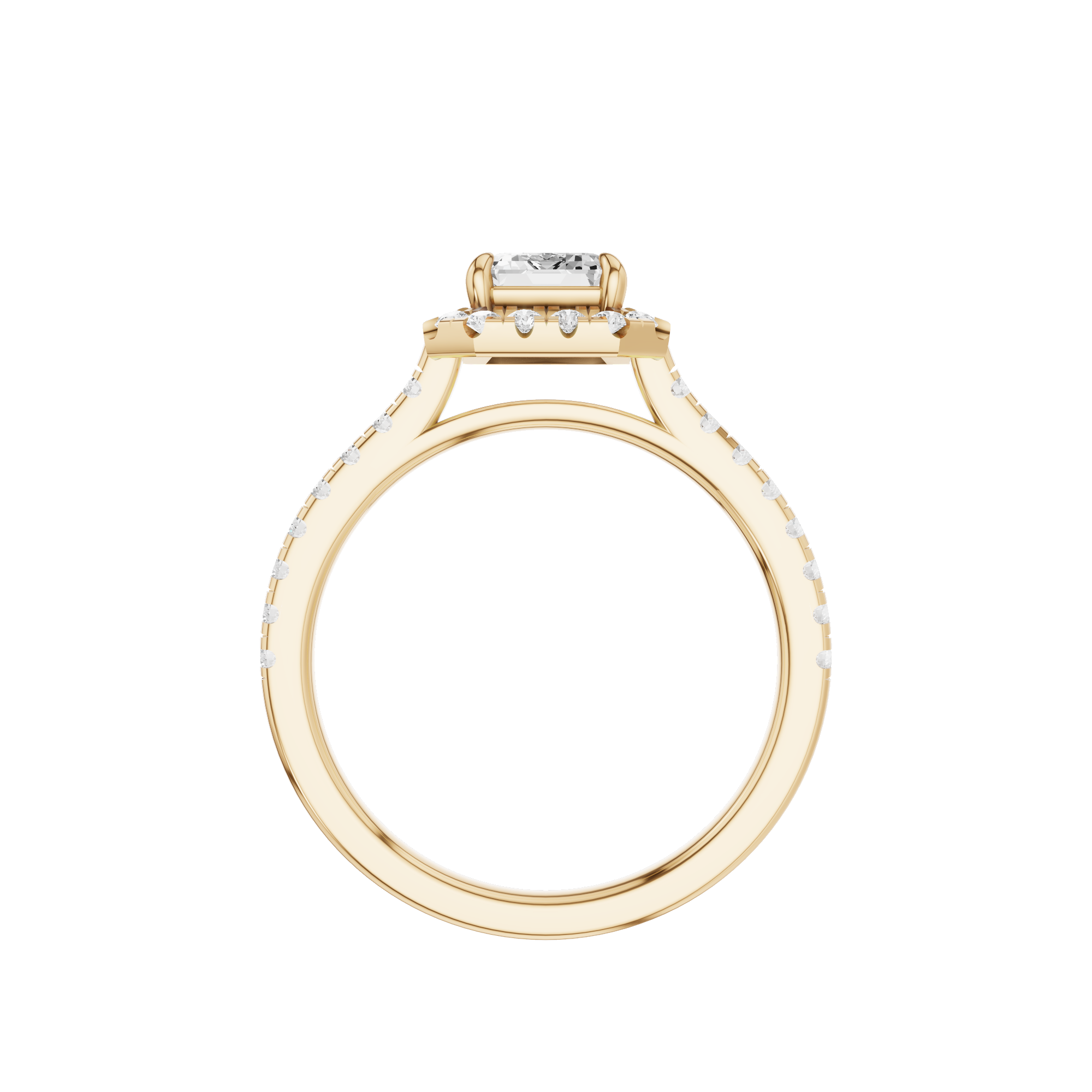 Emerald Cut Halo Ring
