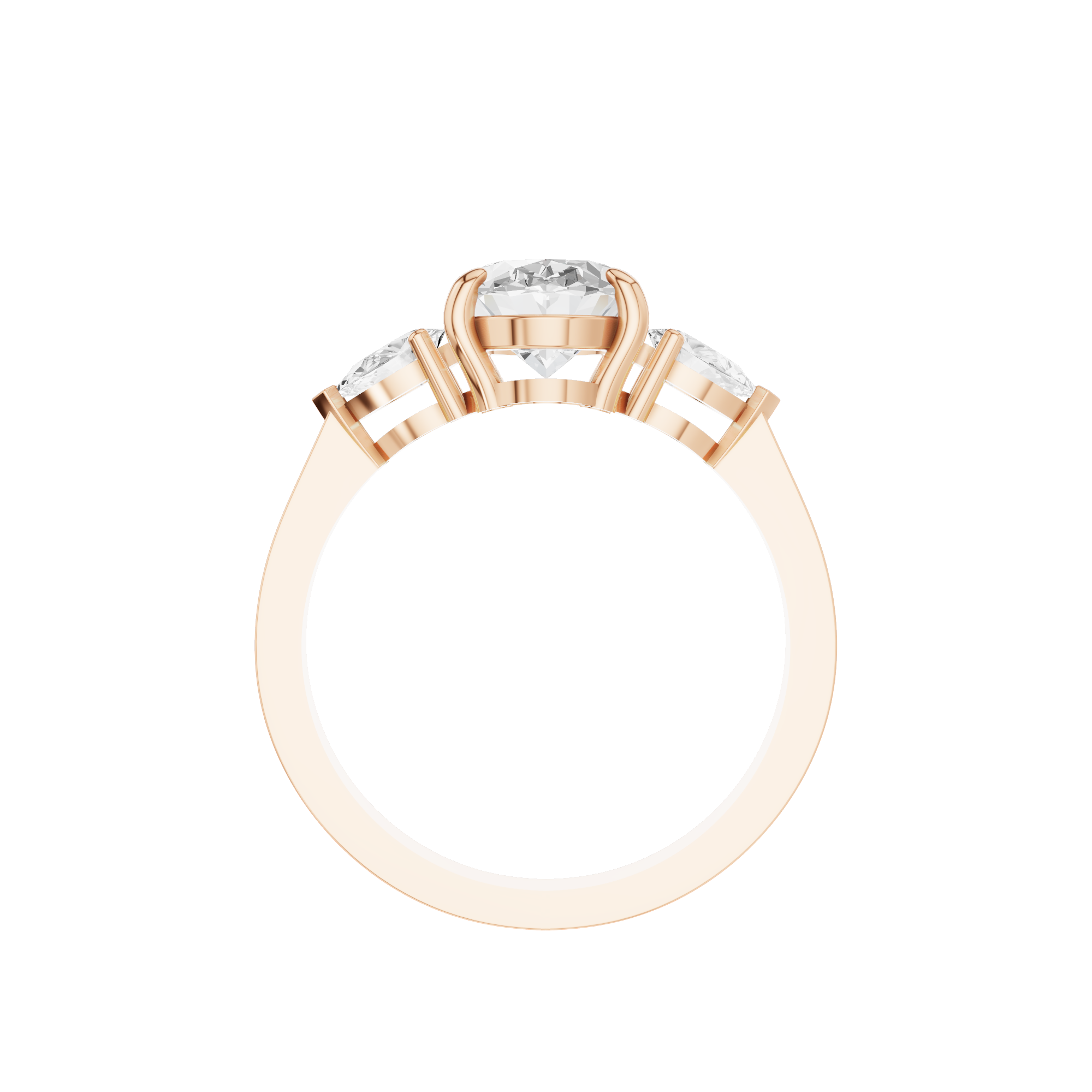 Oval & Pear Three Stone Ring