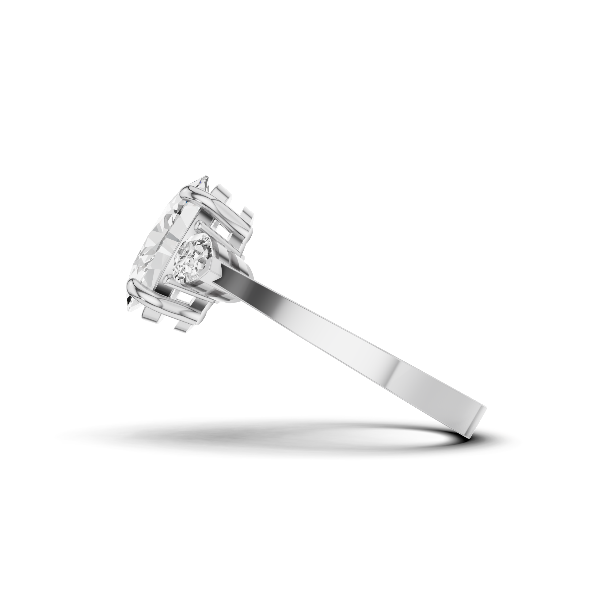 Oval & Pear Three Stone Ring