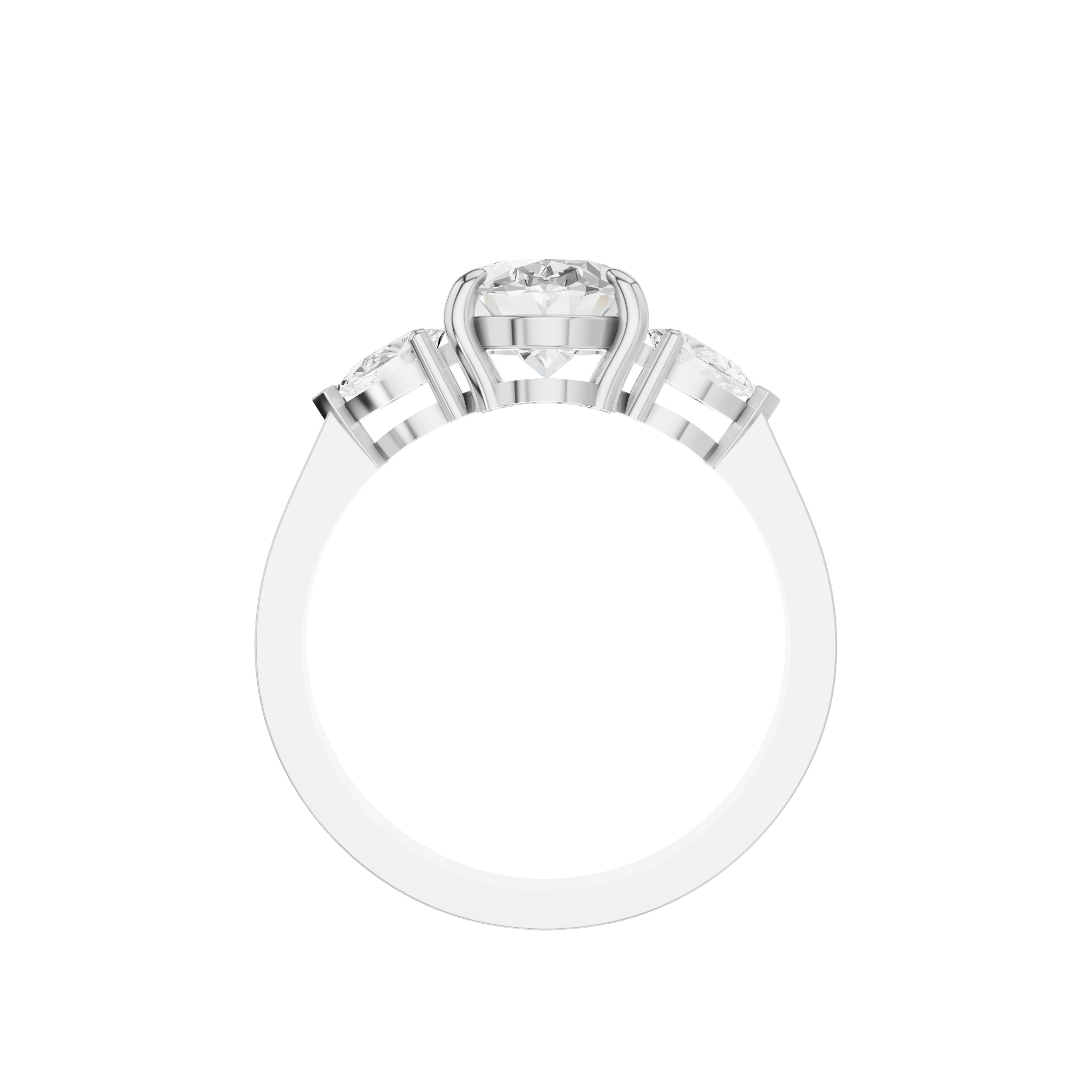 Oval & Pear Three Stone Ring
