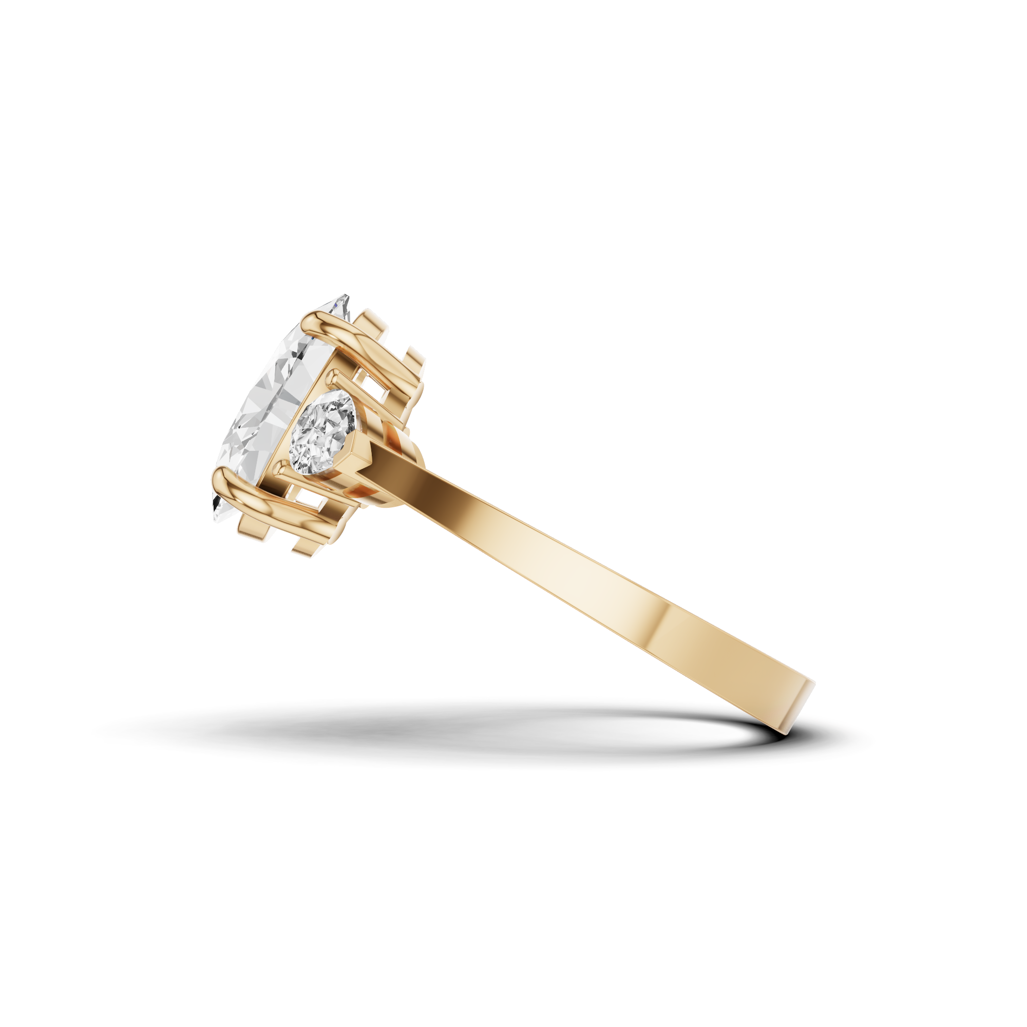 Oval & Pear Three Stone Ring
