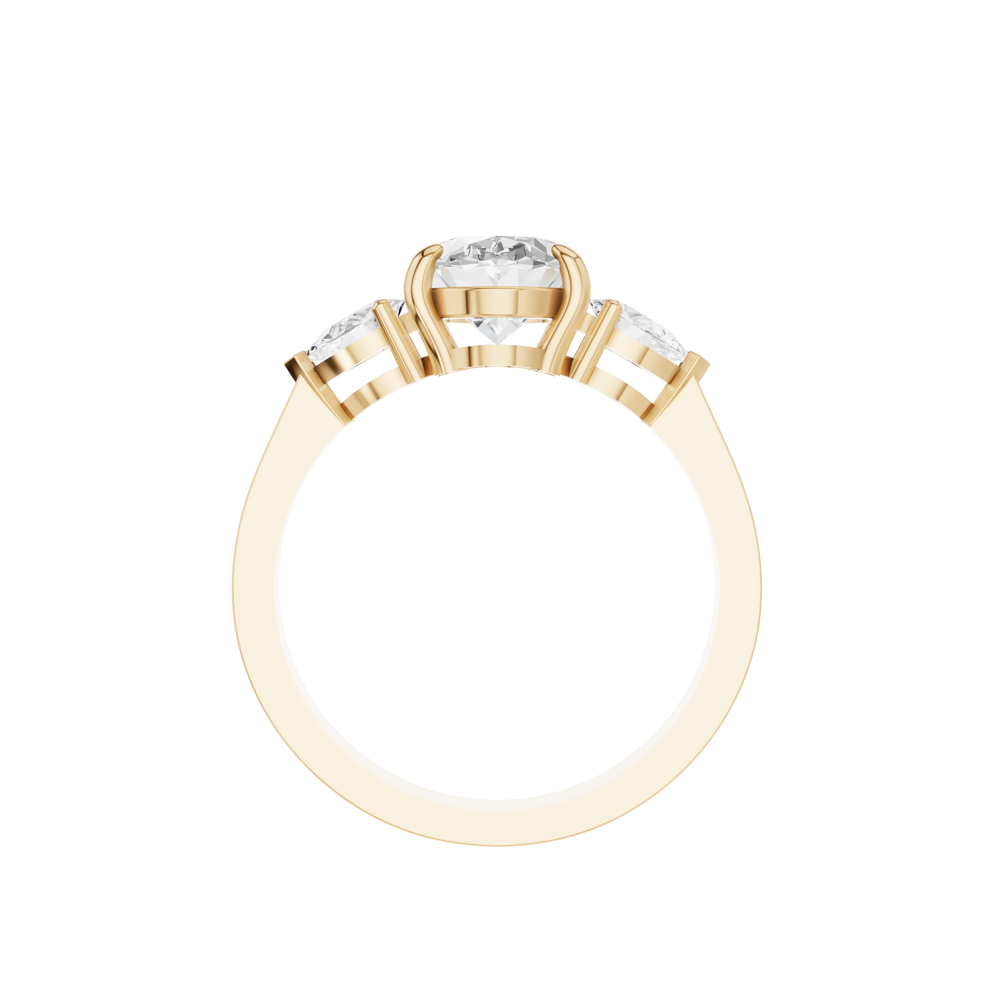 Oval & Pear Three Stone Ring