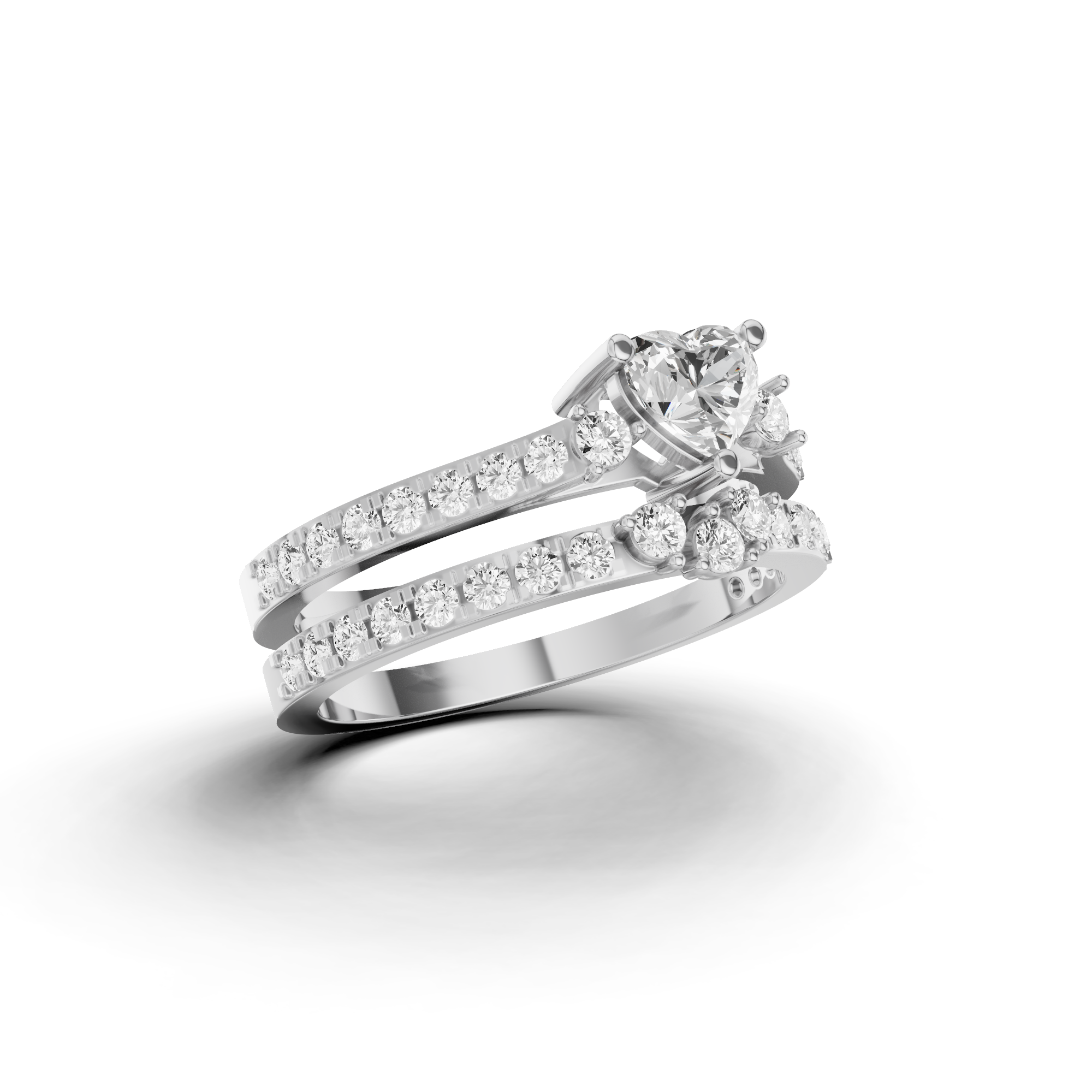 Heart Bridal Ring Set
