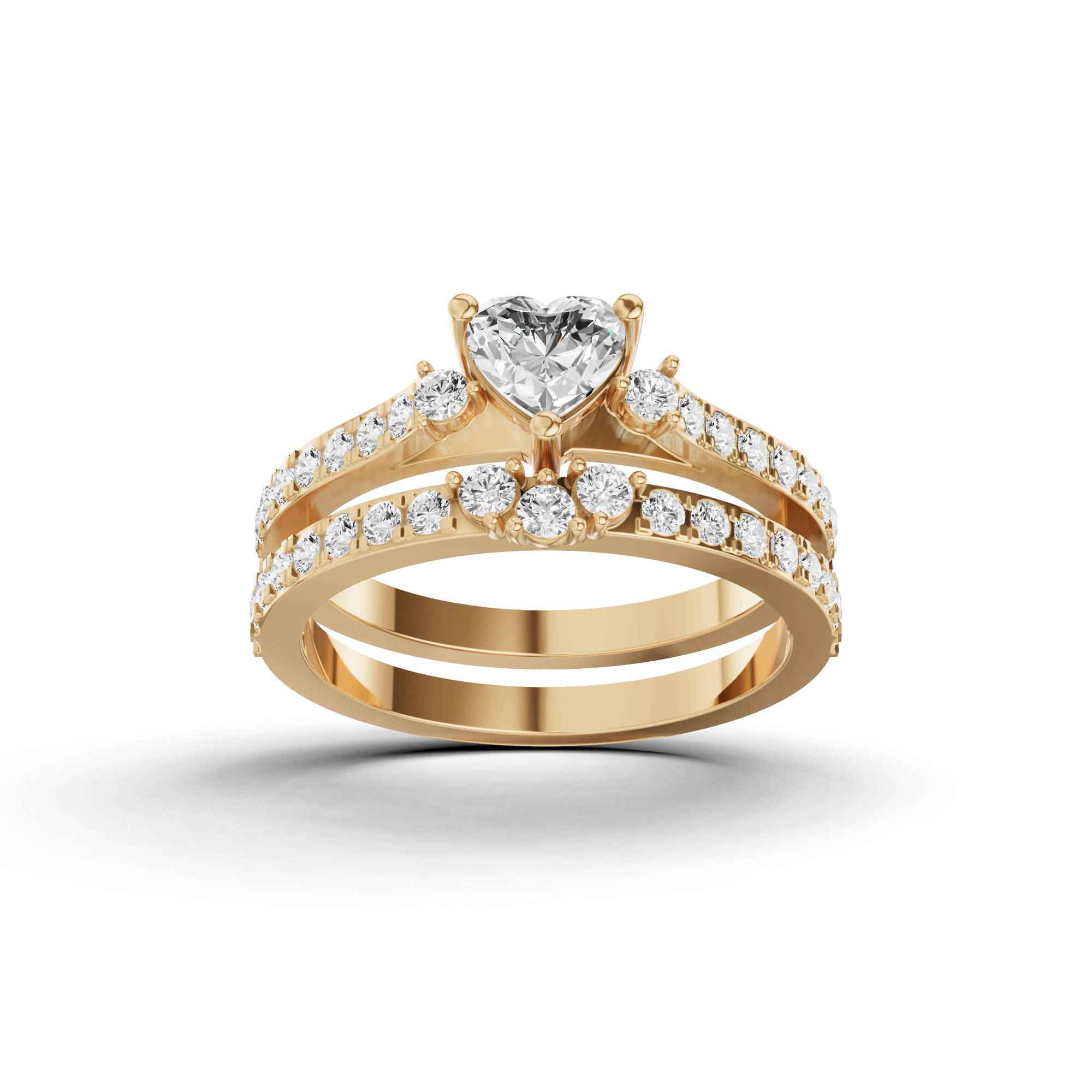 Heart Bridal Ring Set