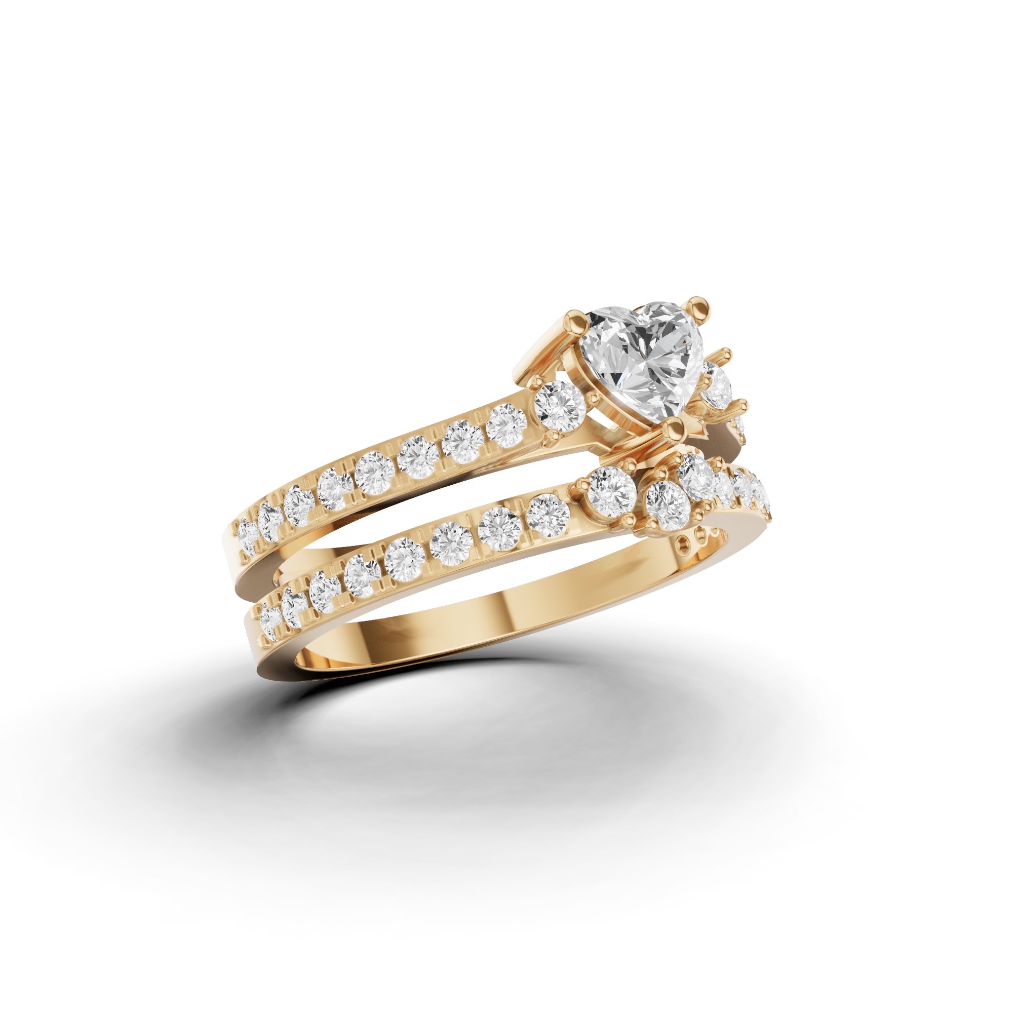 Heart Bridal Ring Set