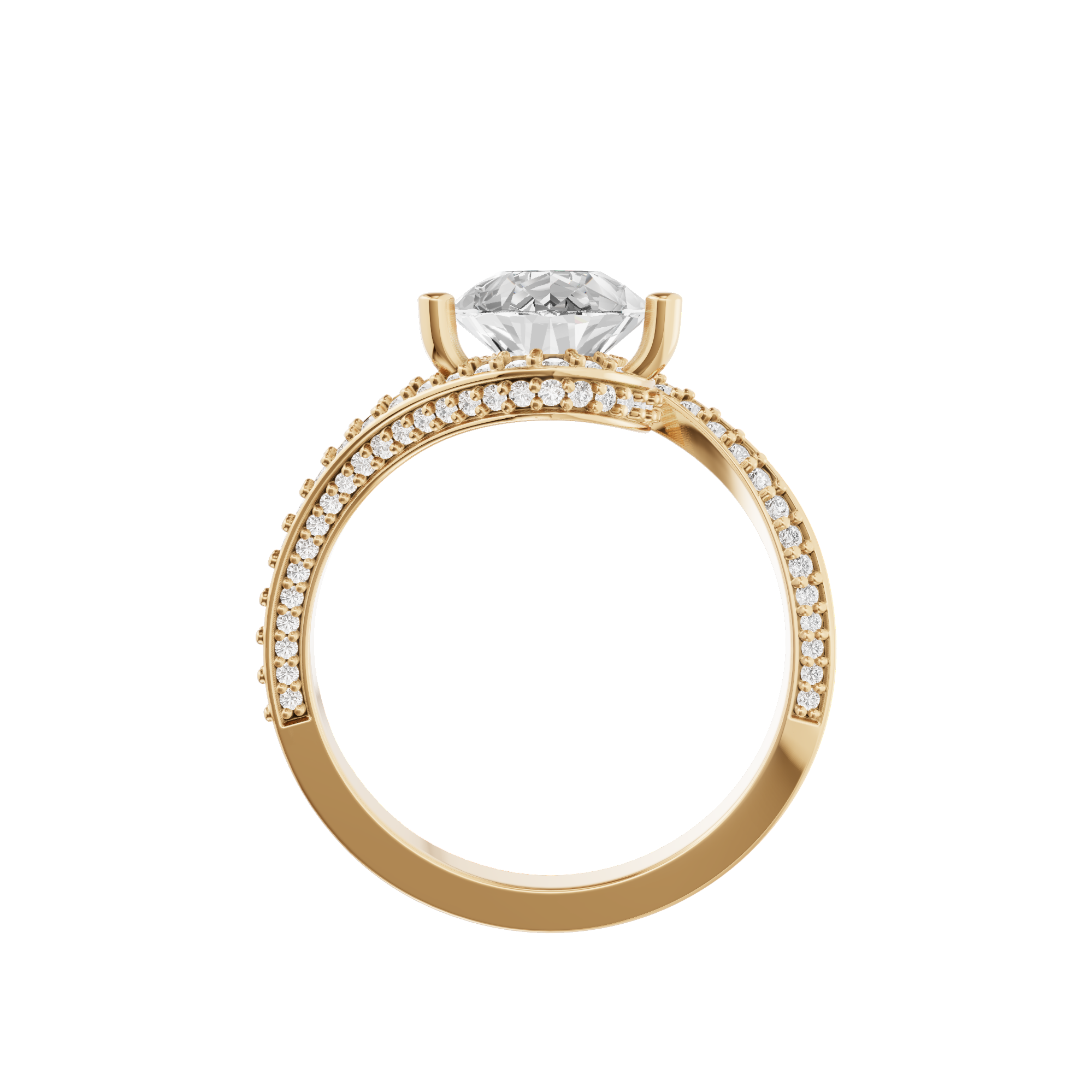 Pave Pear Twist Ring