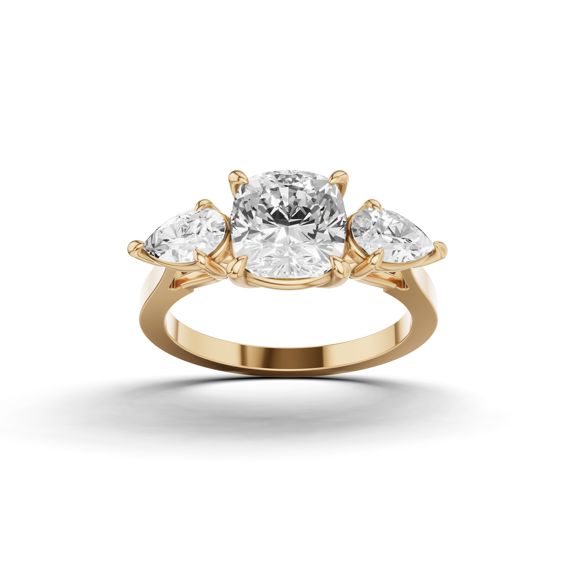 Cushion Cut Three Stone Diamond Ring
