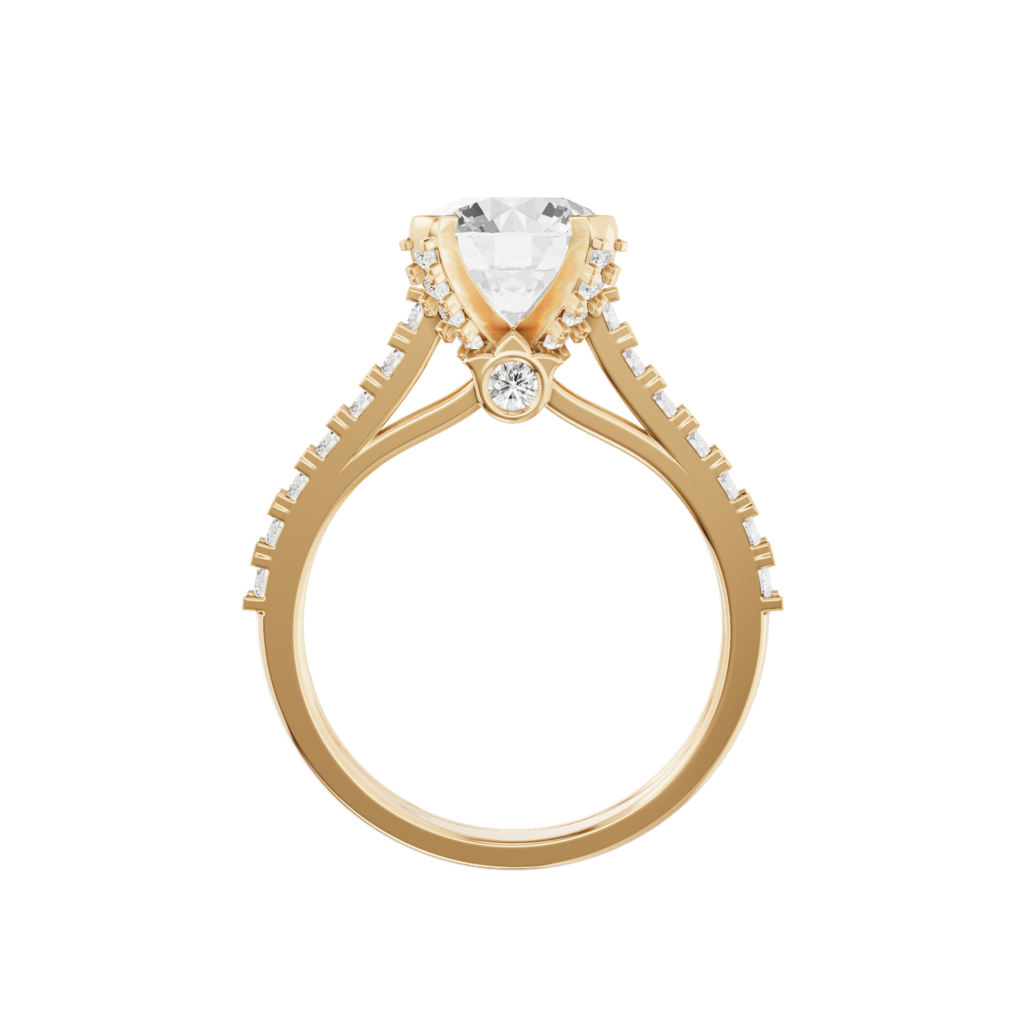 Wide Set Round Engagement Ring