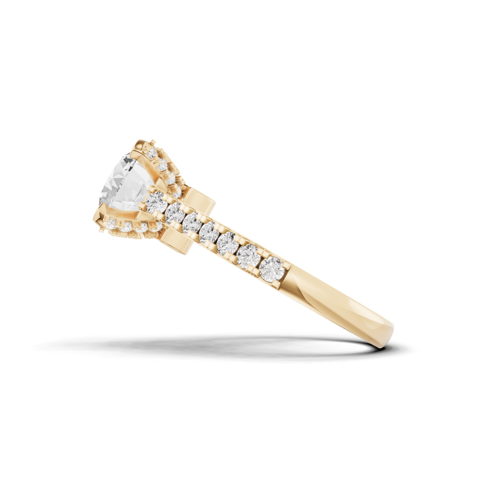 Wide Set Round Engagement Ring