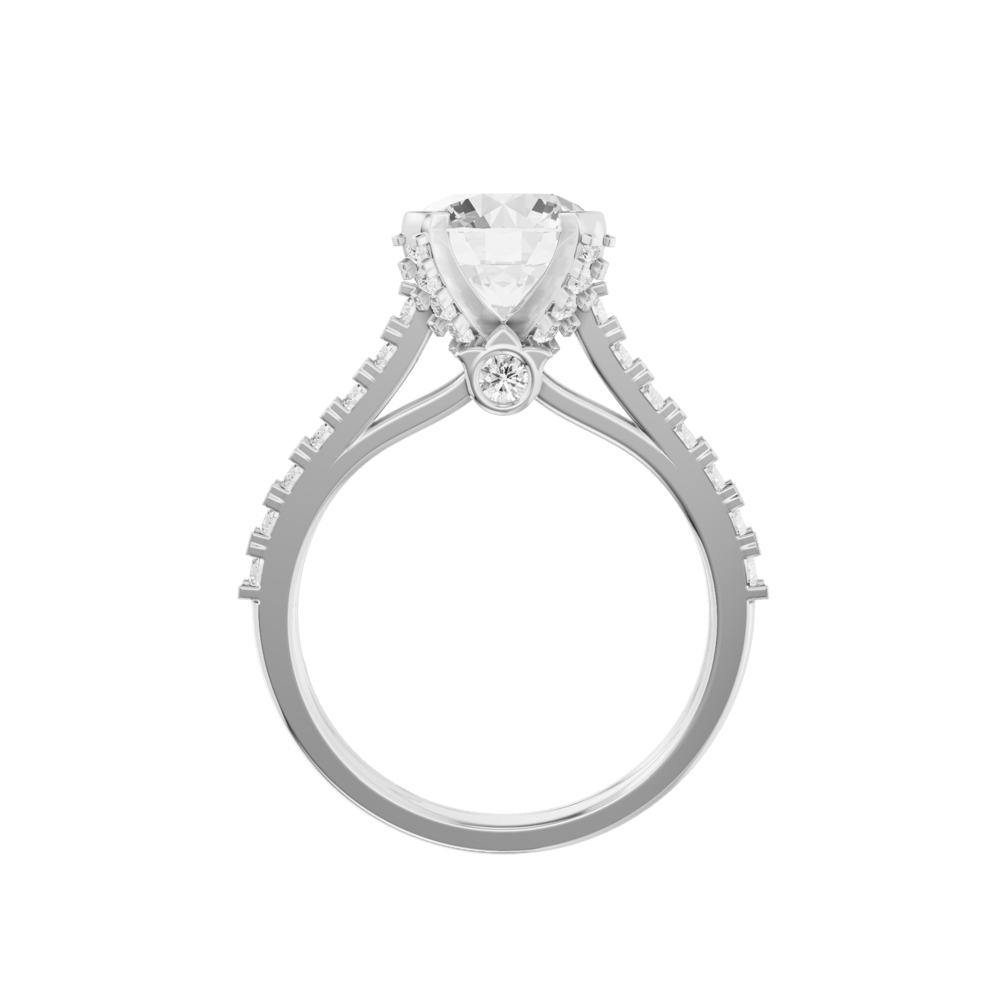 Wide Set Round Engagement Ring