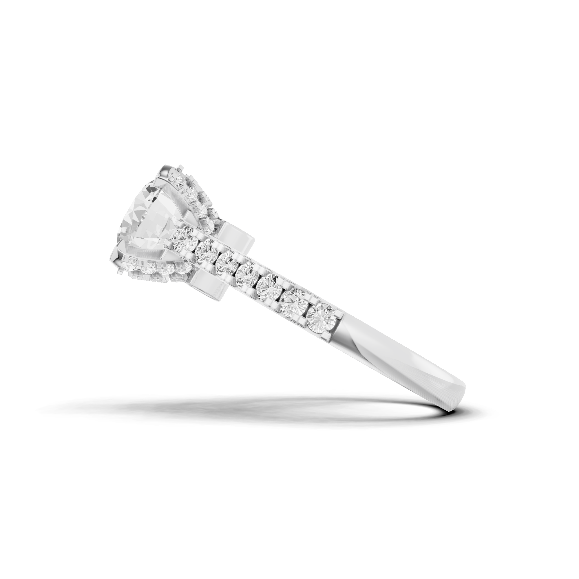 Wide Set Round Engagement Ring