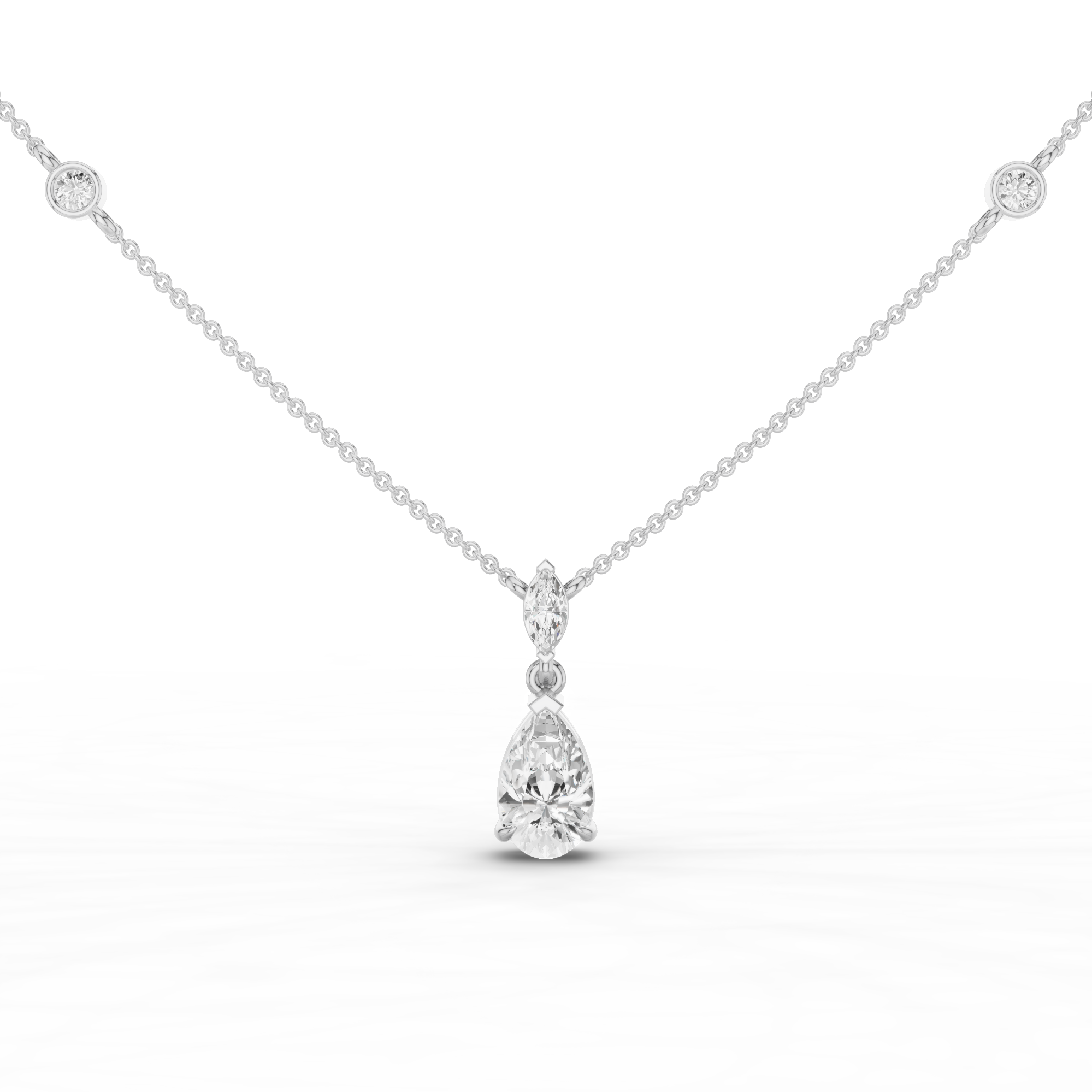 Pear Drop Necklace 3.5 CT