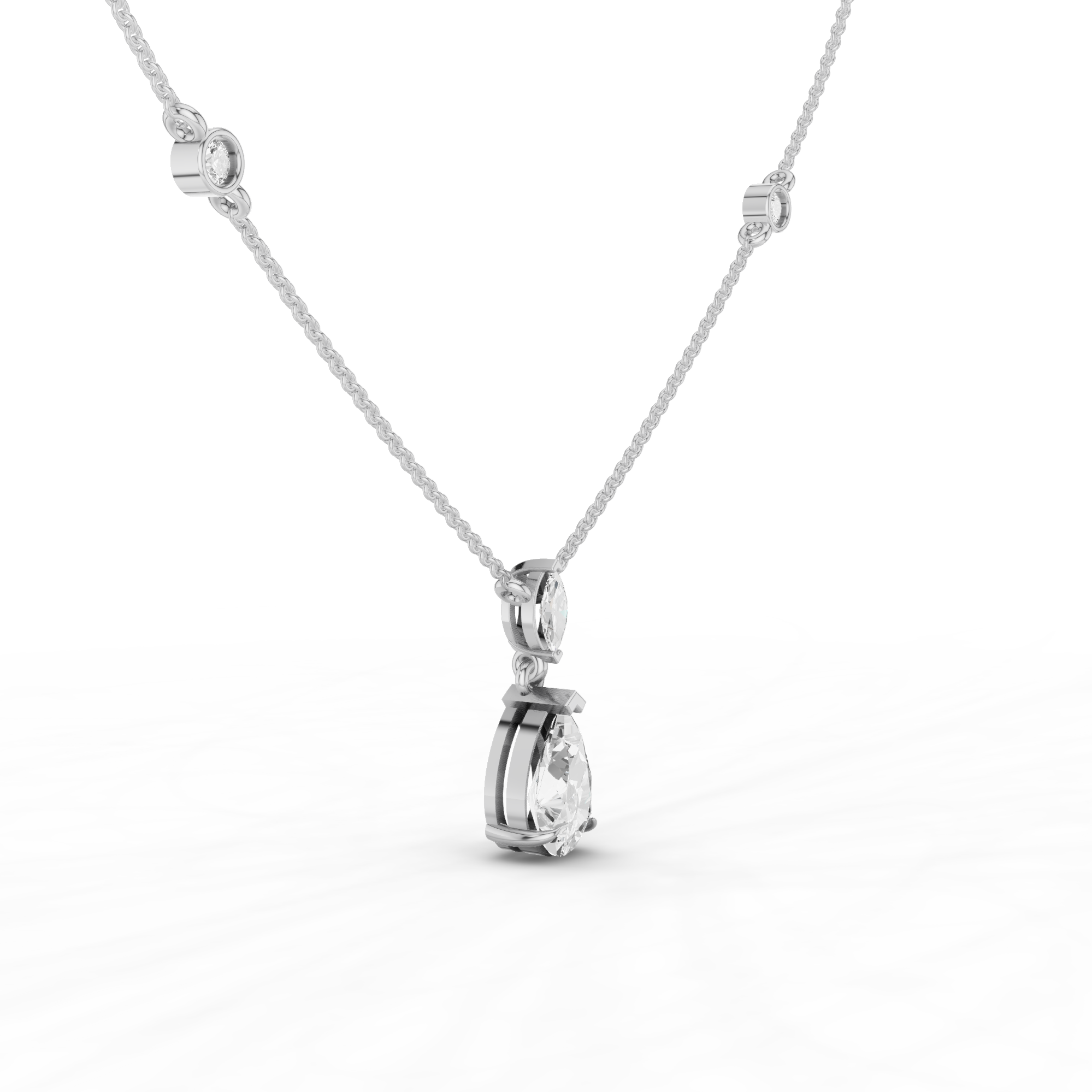 Pear Drop Necklace 3.5 CT