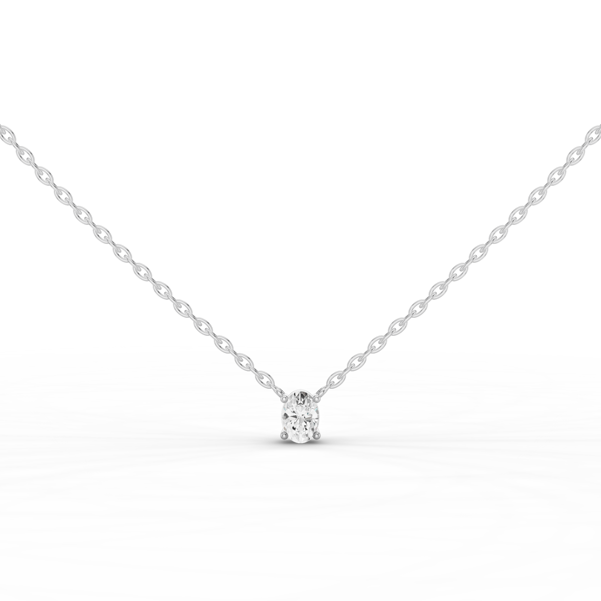 Solitaire Oval Necklace 1.5 CT