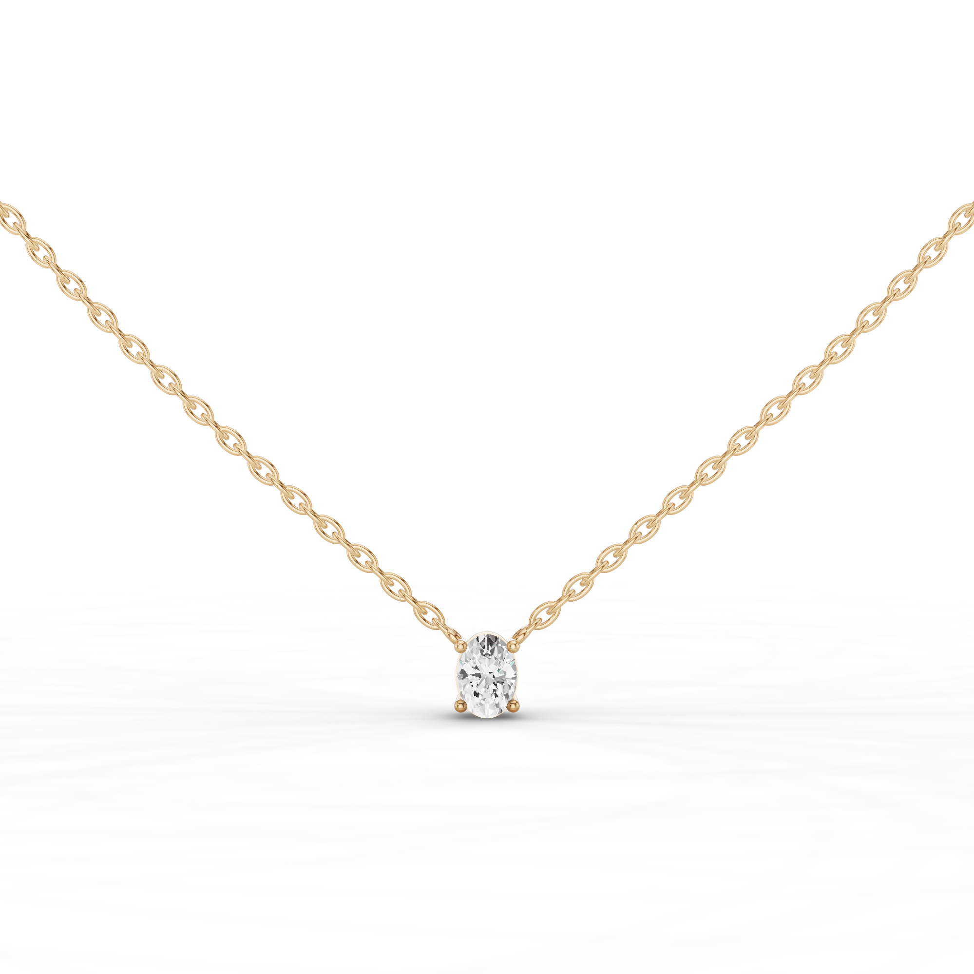 Solitaire Oval Necklace 2 CT