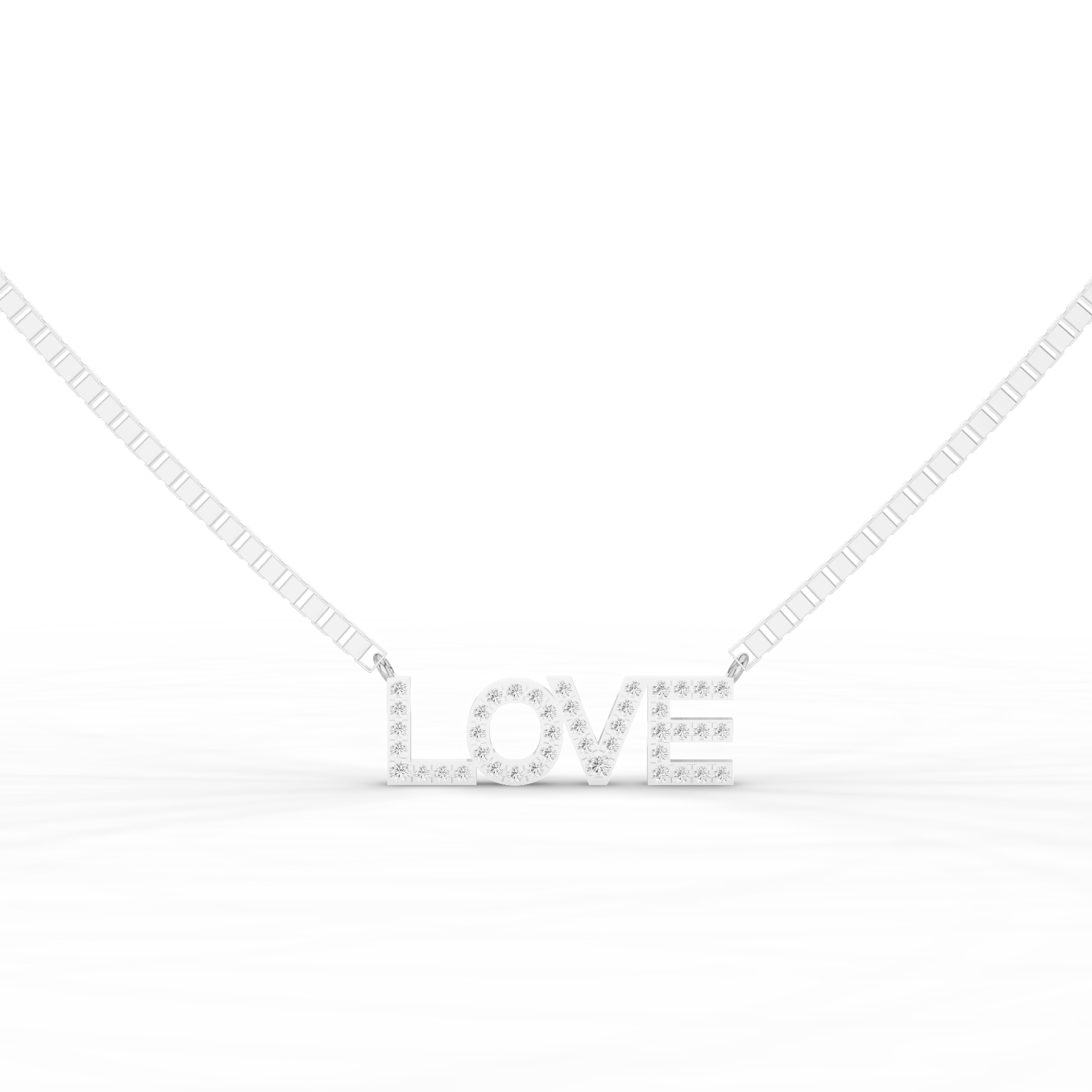 ダイヤモンドLOVEネームペンダントネックレス