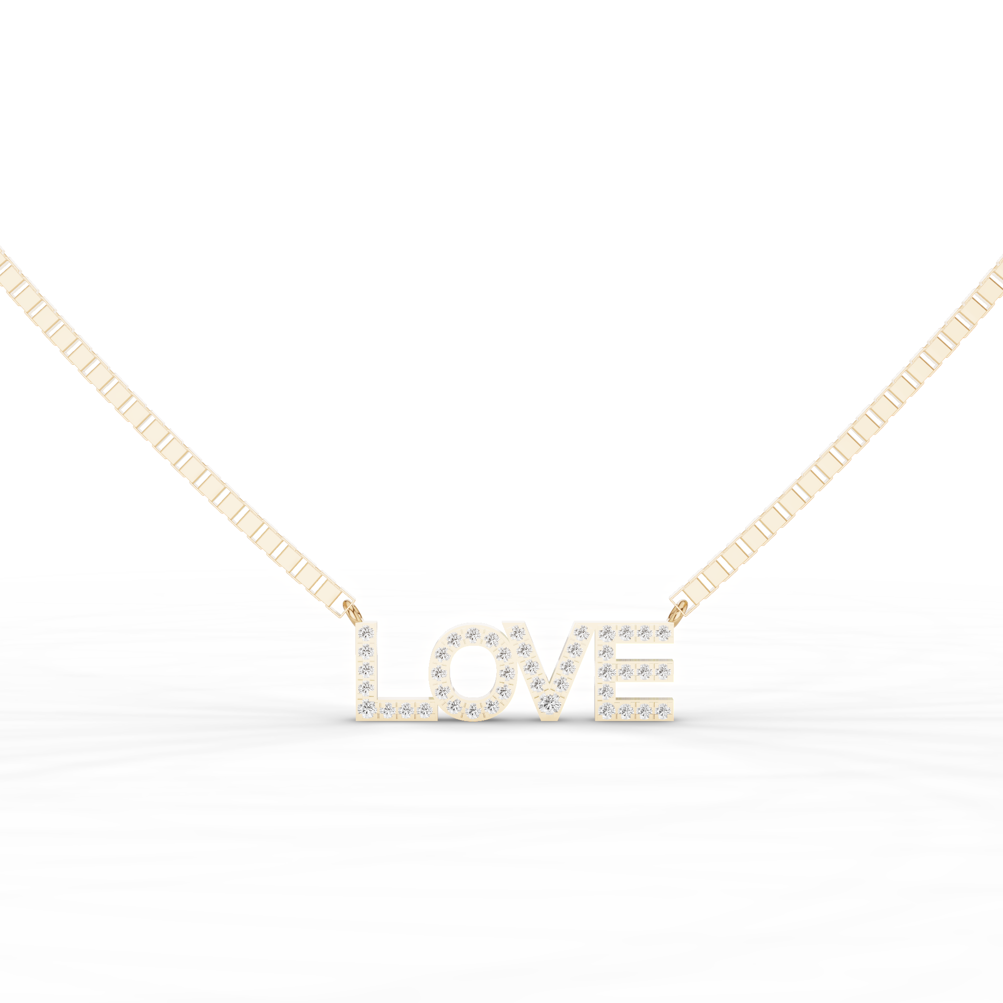 ダイヤモンドLOVEネームペンダントネックレス