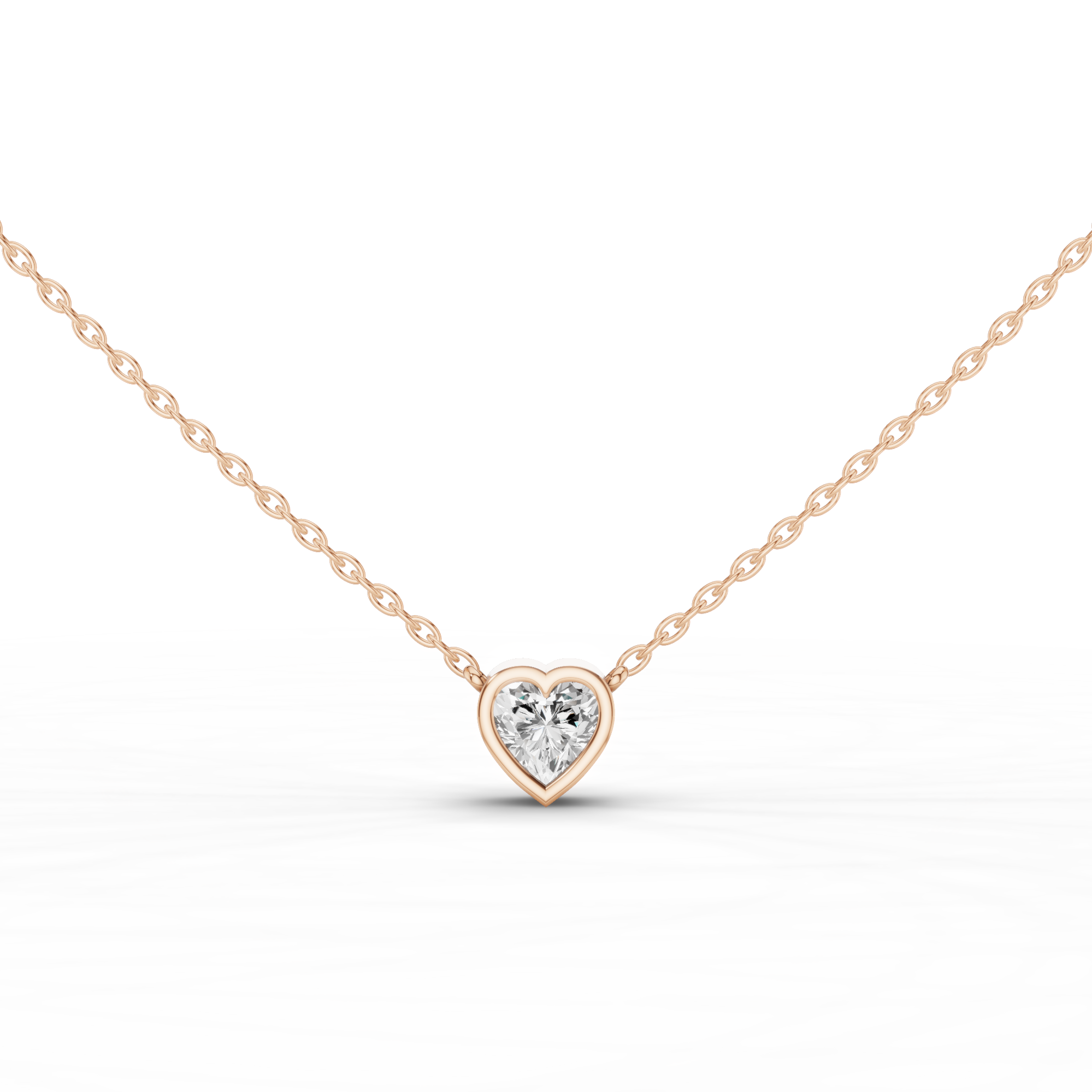 Bezel Set Heart Necklace