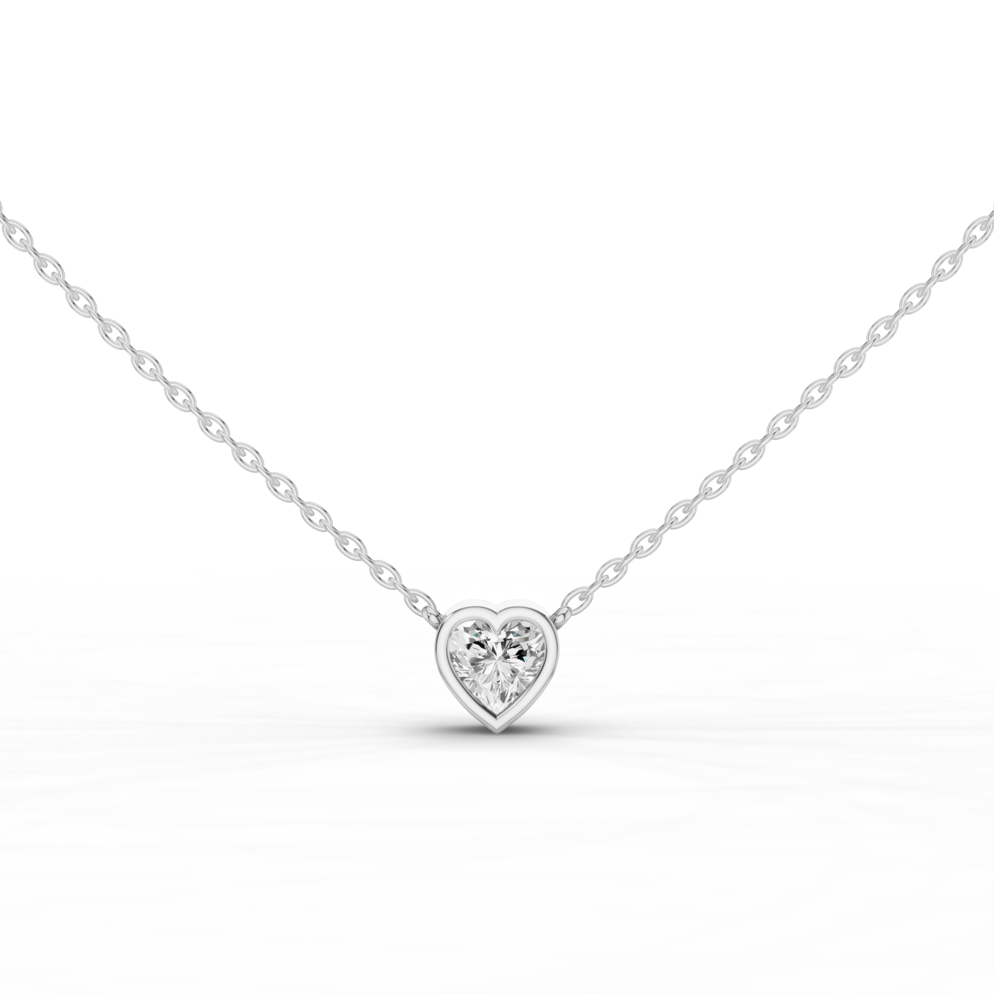 Bezel Set Heart Necklace
