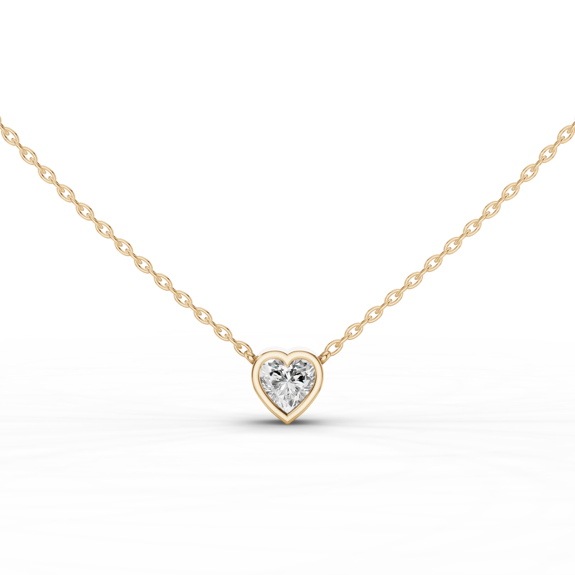 Bezel Set Heart Necklace