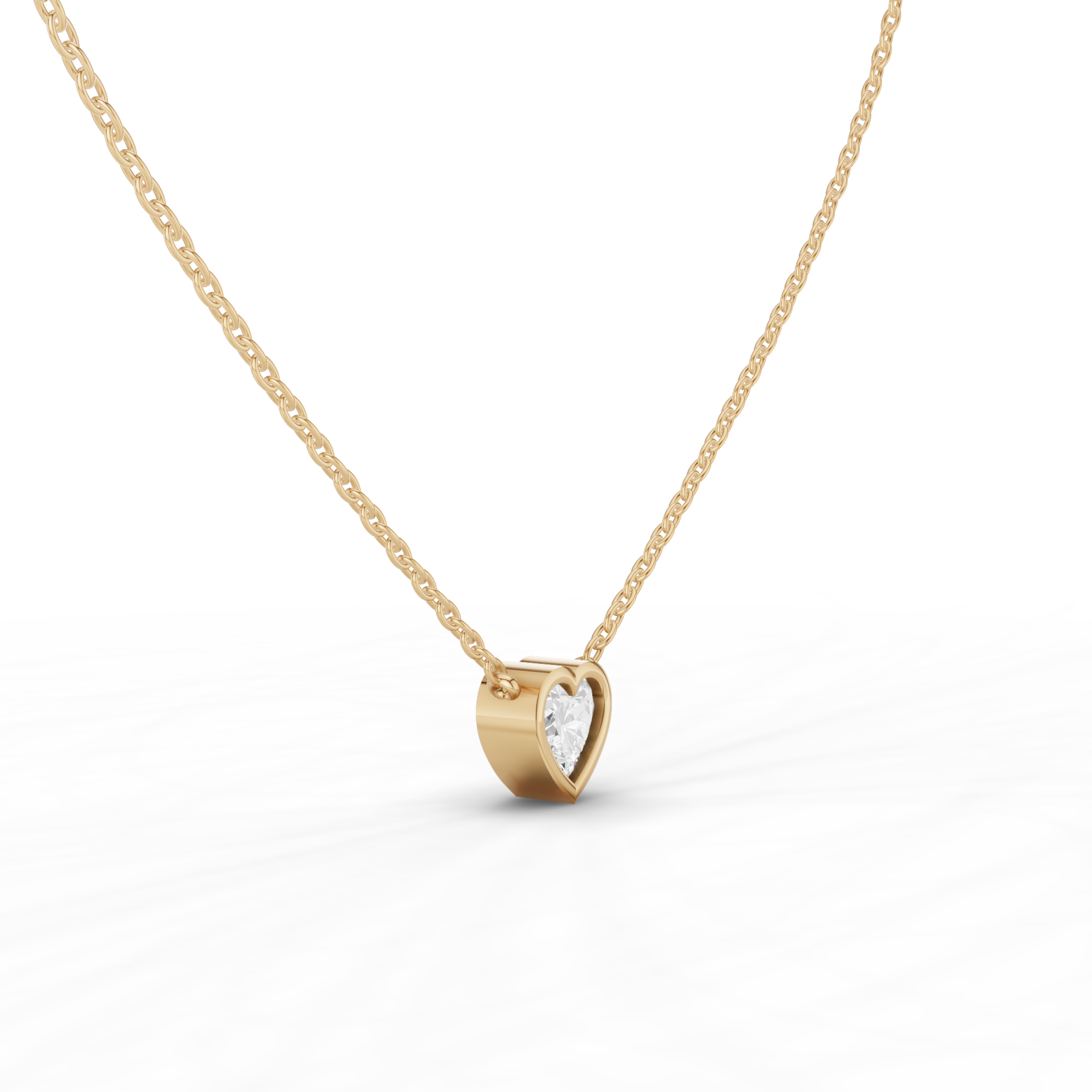 Bezel Set Heart Necklace