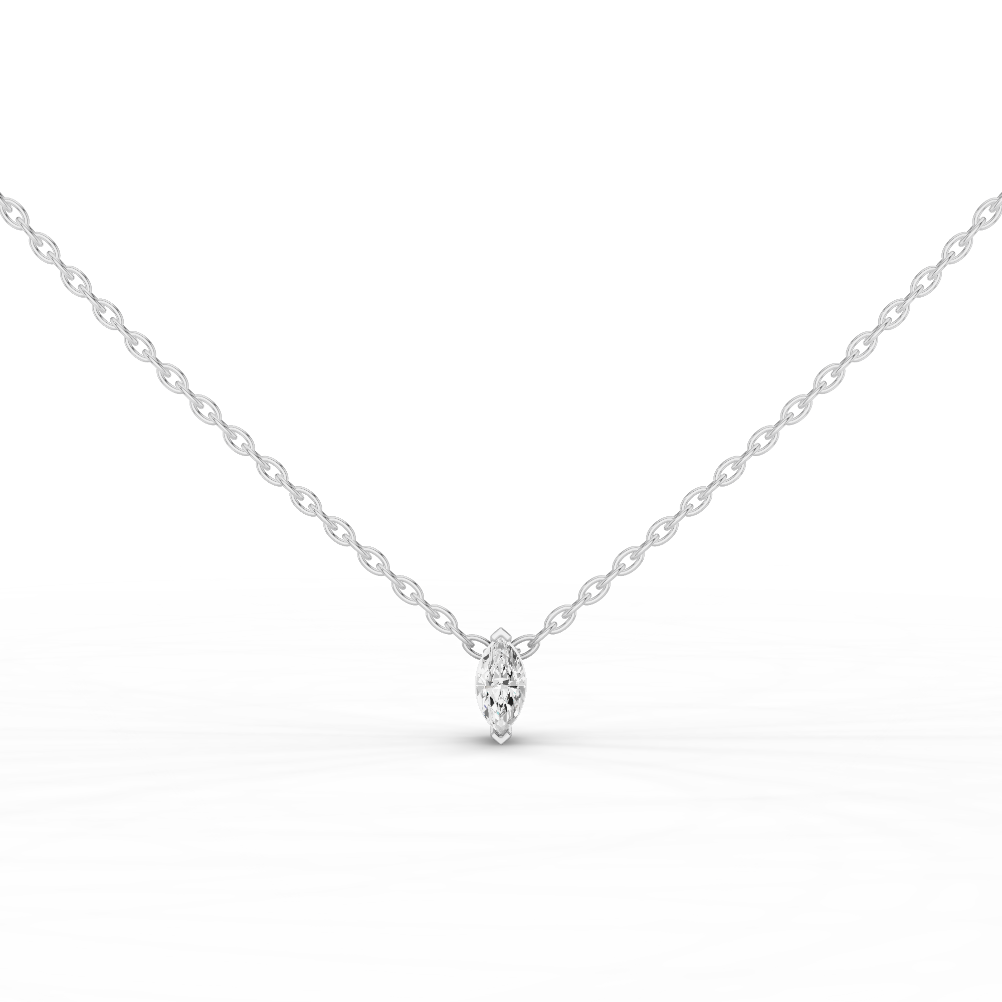 Solitaire Maquise Necklace