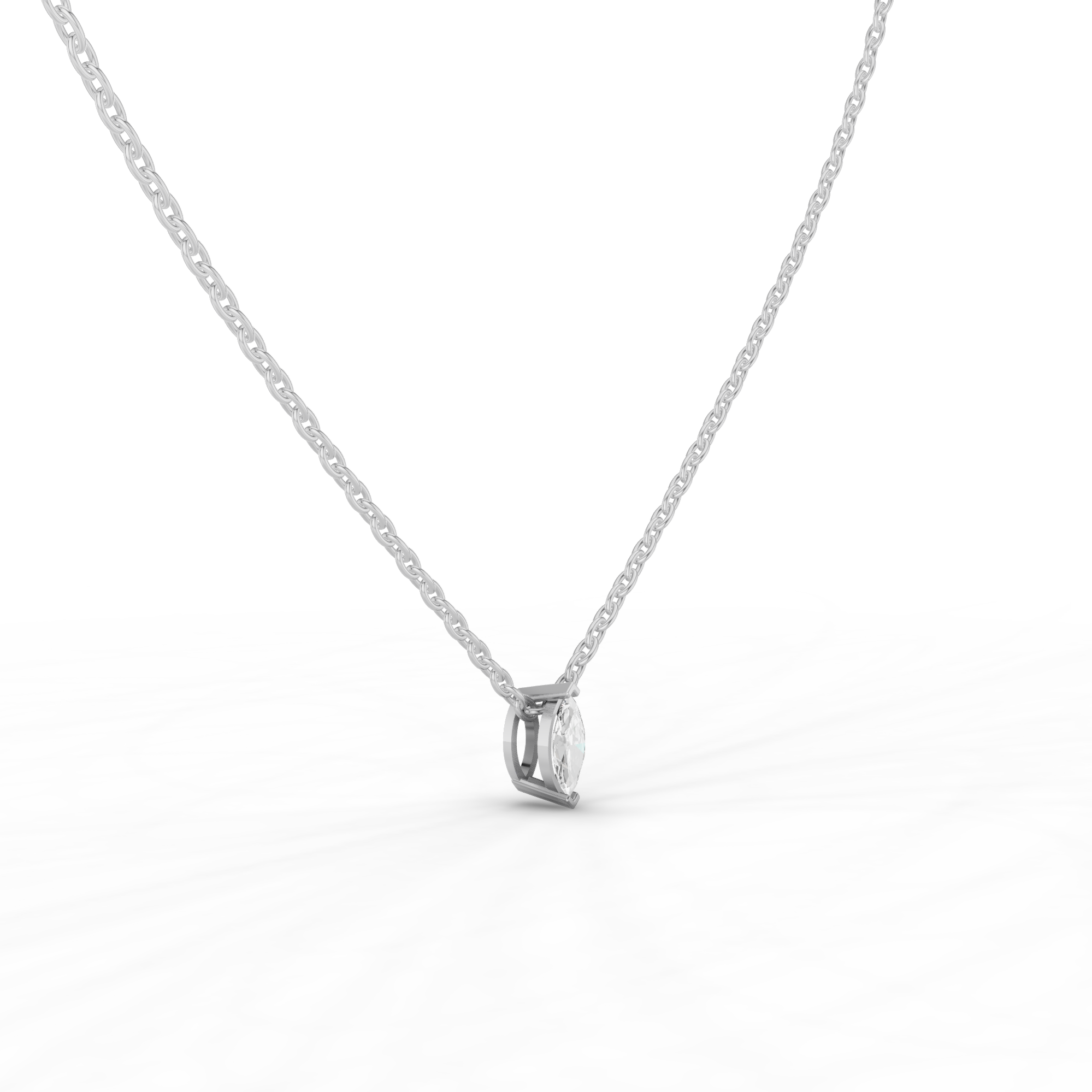 Solitaire Maquise Necklace