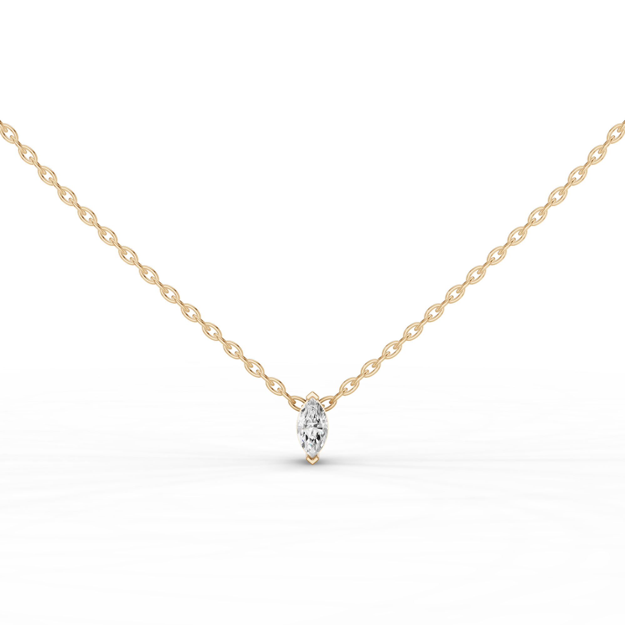 Solitaire Maquise Necklace