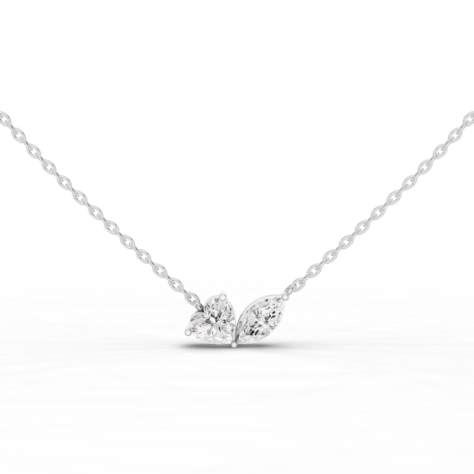 Dainty Two Stone Necklace 2 CT
