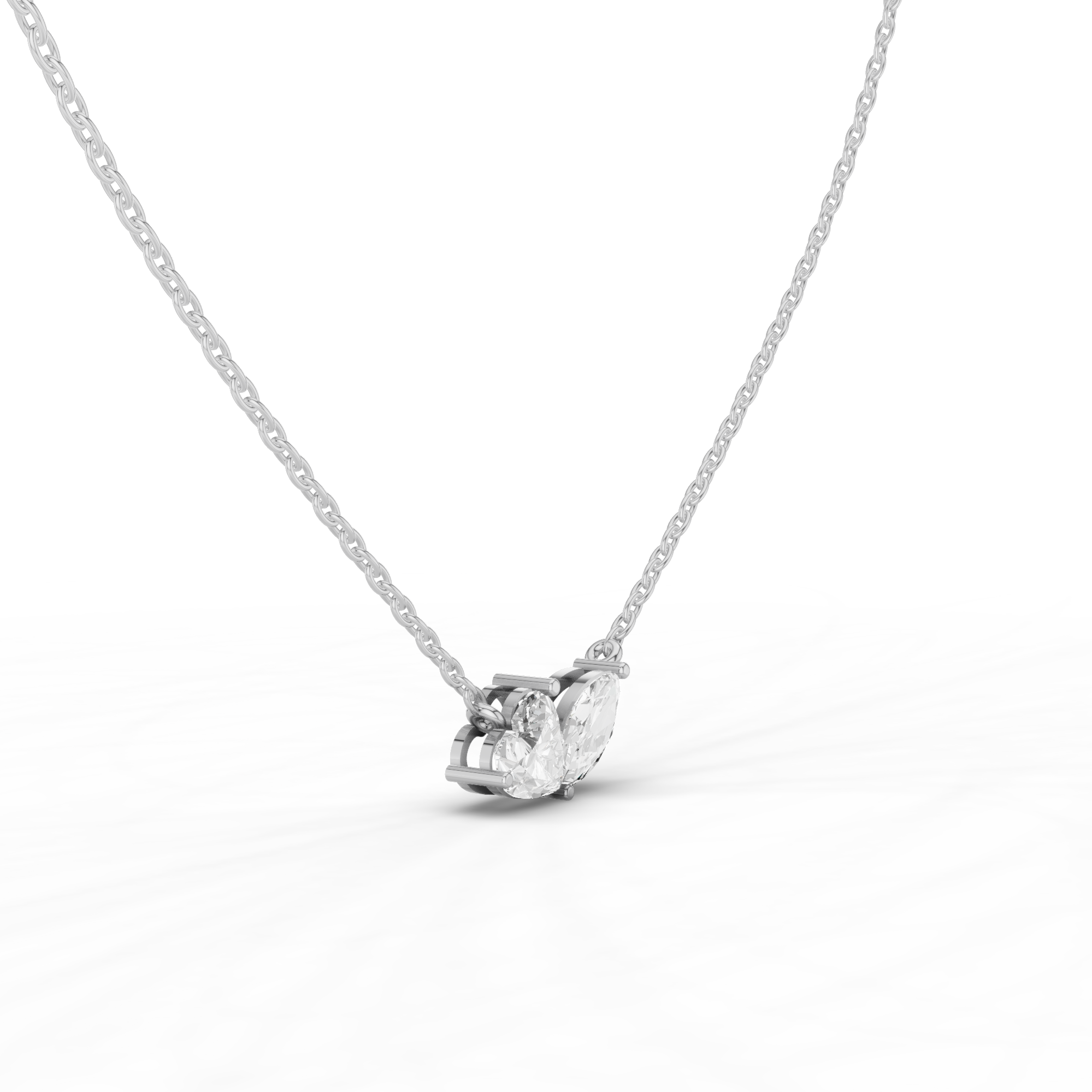 Dainty Two Stone Necklace 2 CT