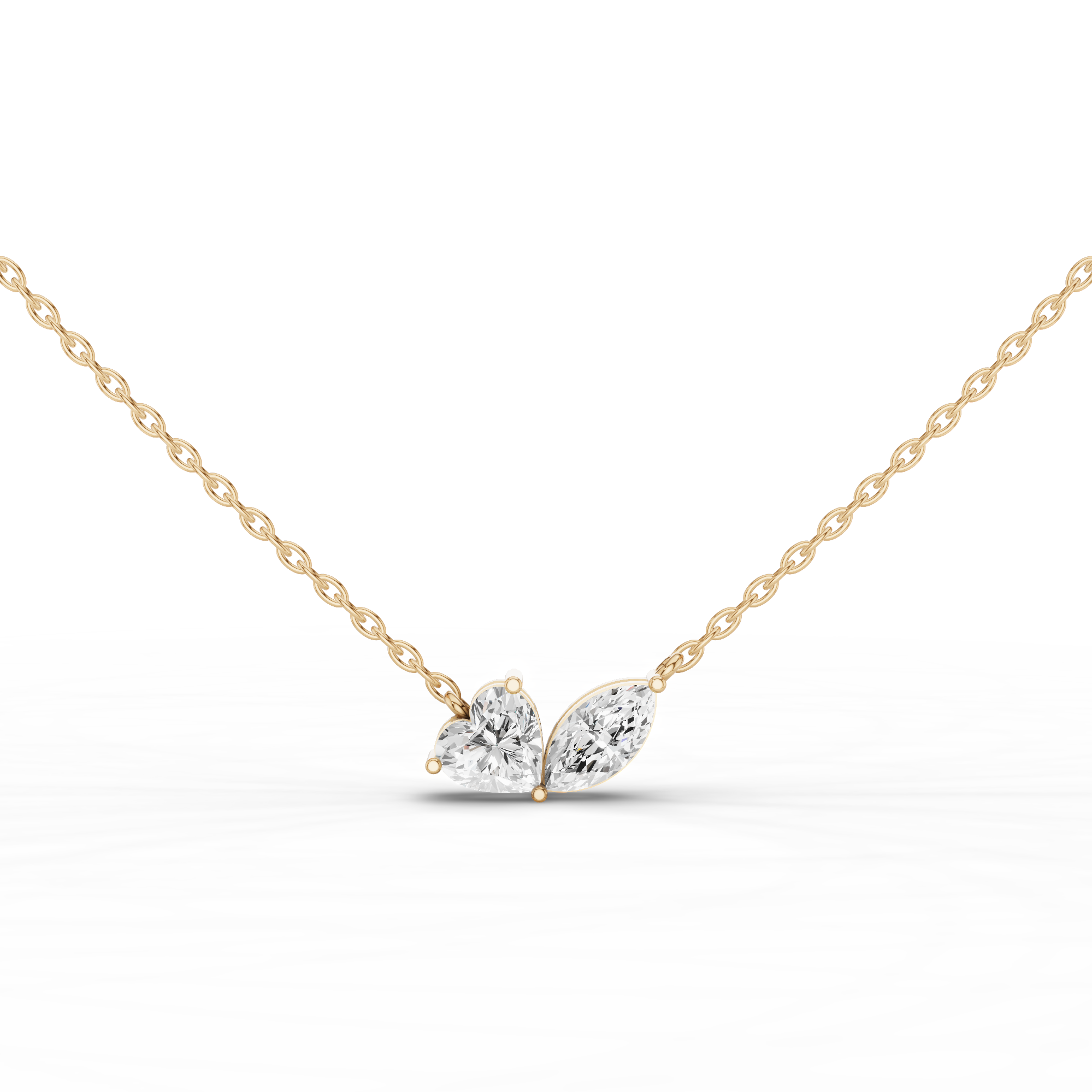 Dainty Two Stone Necklace 2 CT
