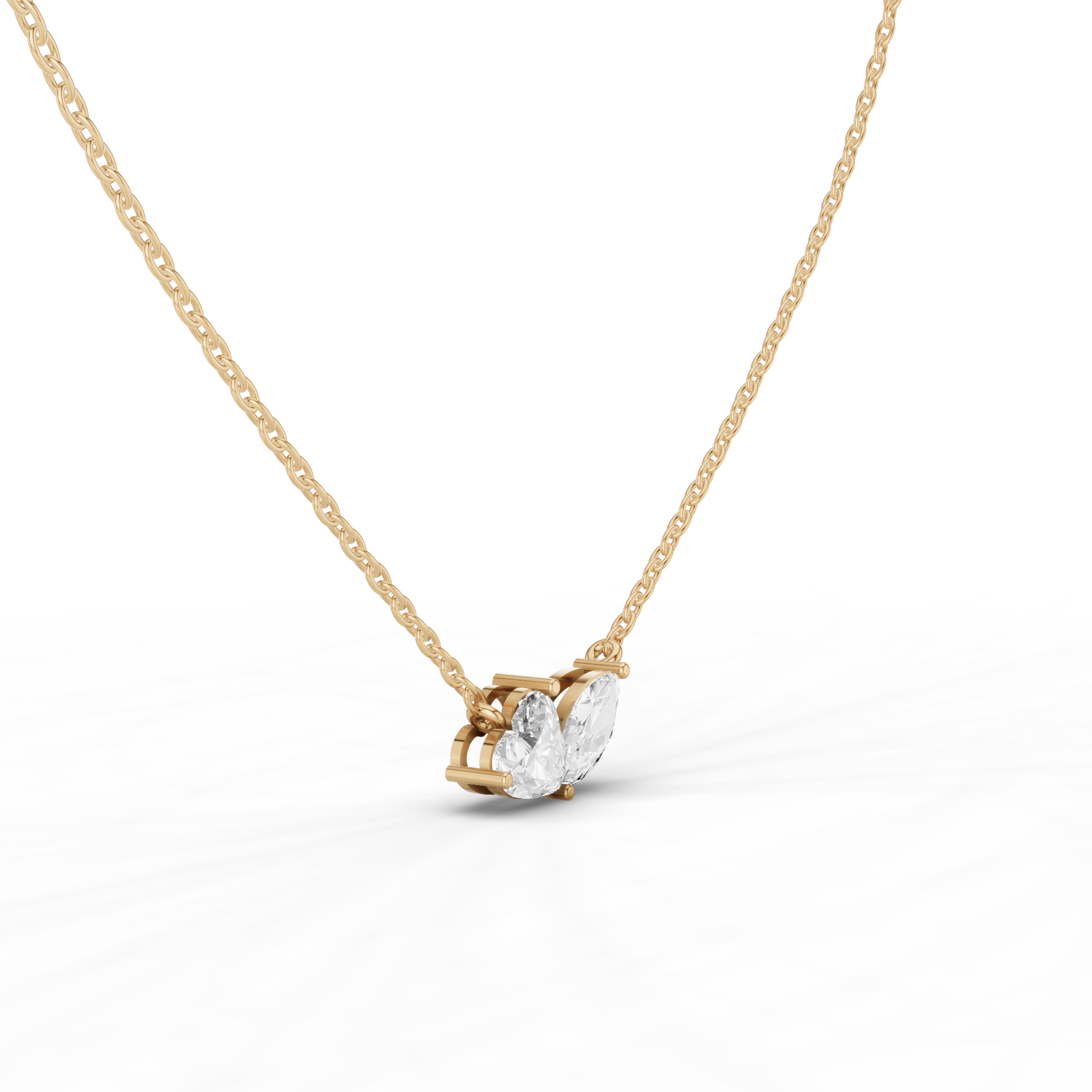 Dainty Two Stone Necklace 2 CT