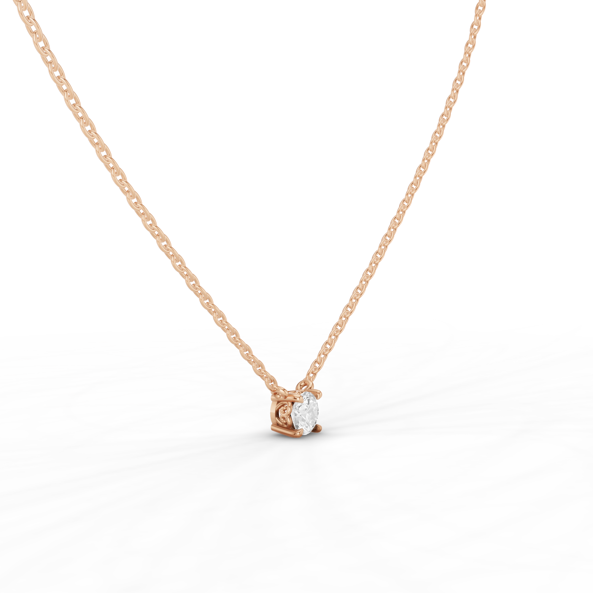 Round Solitaire Necklace 2.5 CT