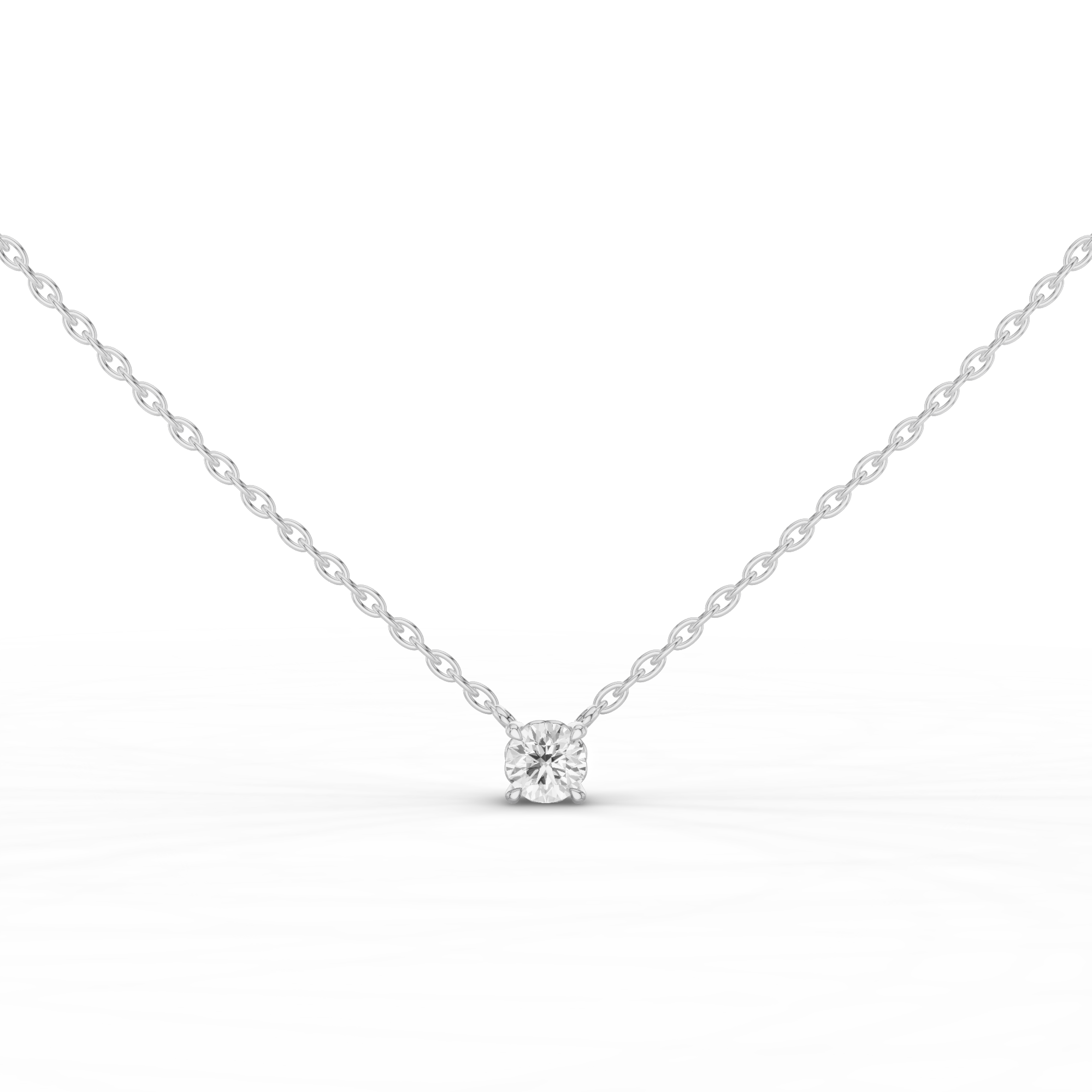 Round Solitaire Necklace 0.3 CT