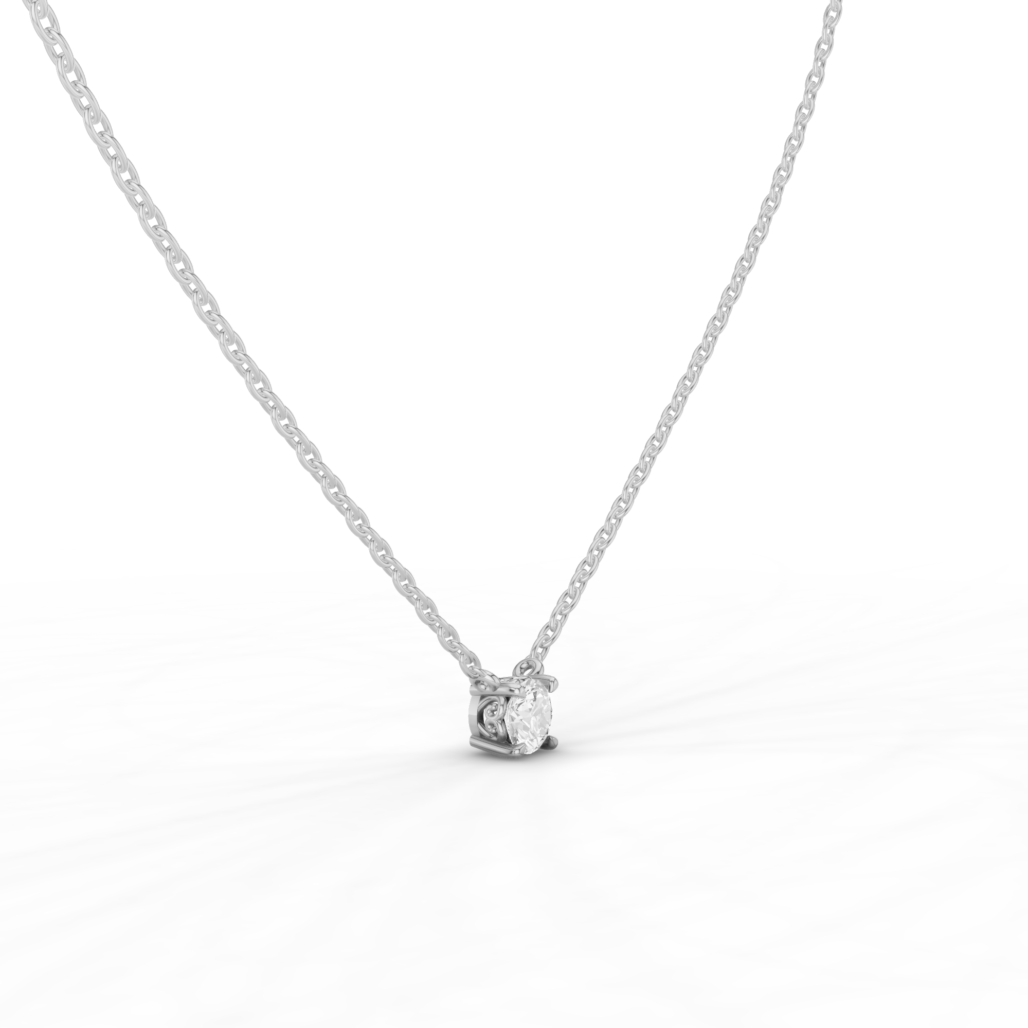 Round Solitaire Necklace 2.5 CT