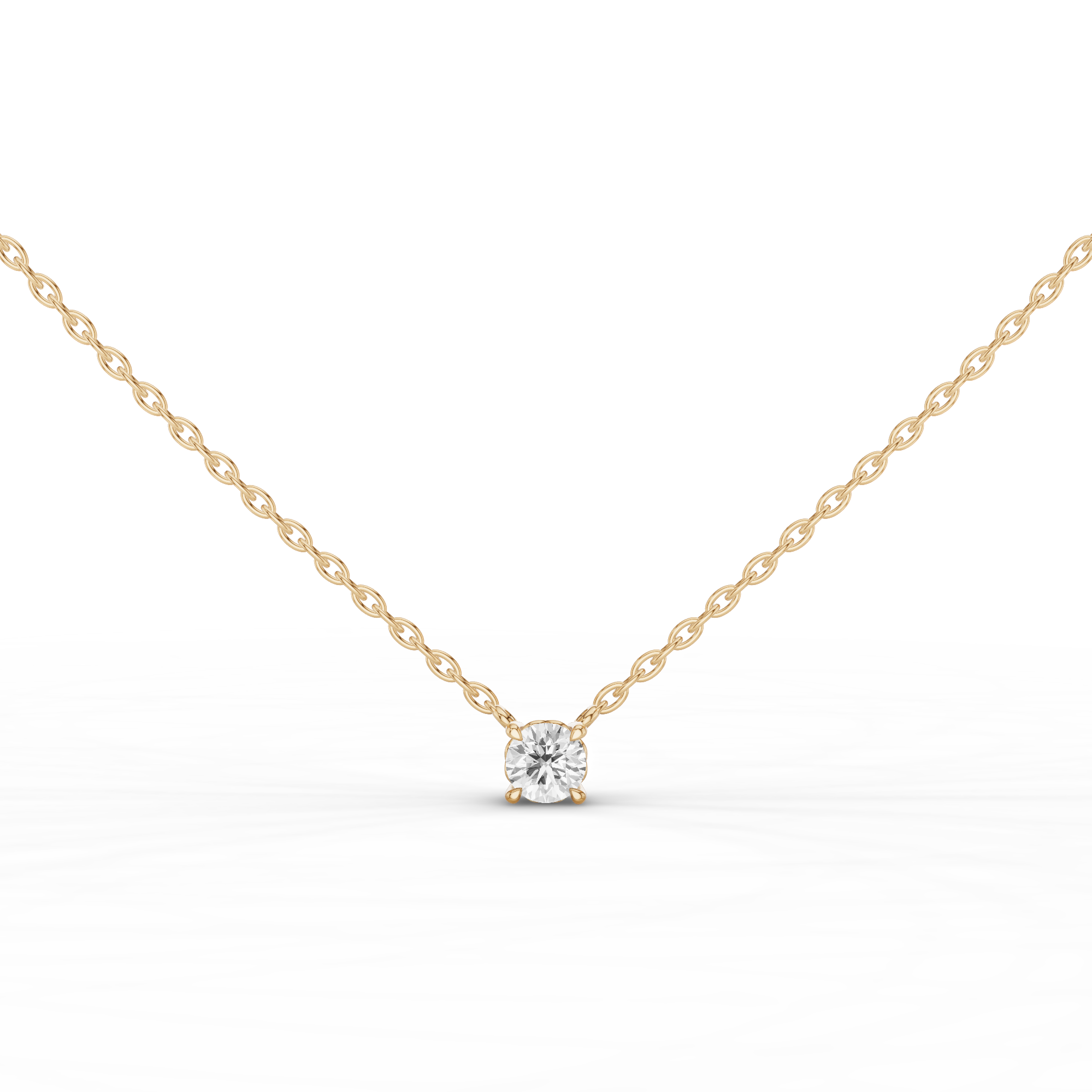 Round Solitaire Necklace 0.3 CT