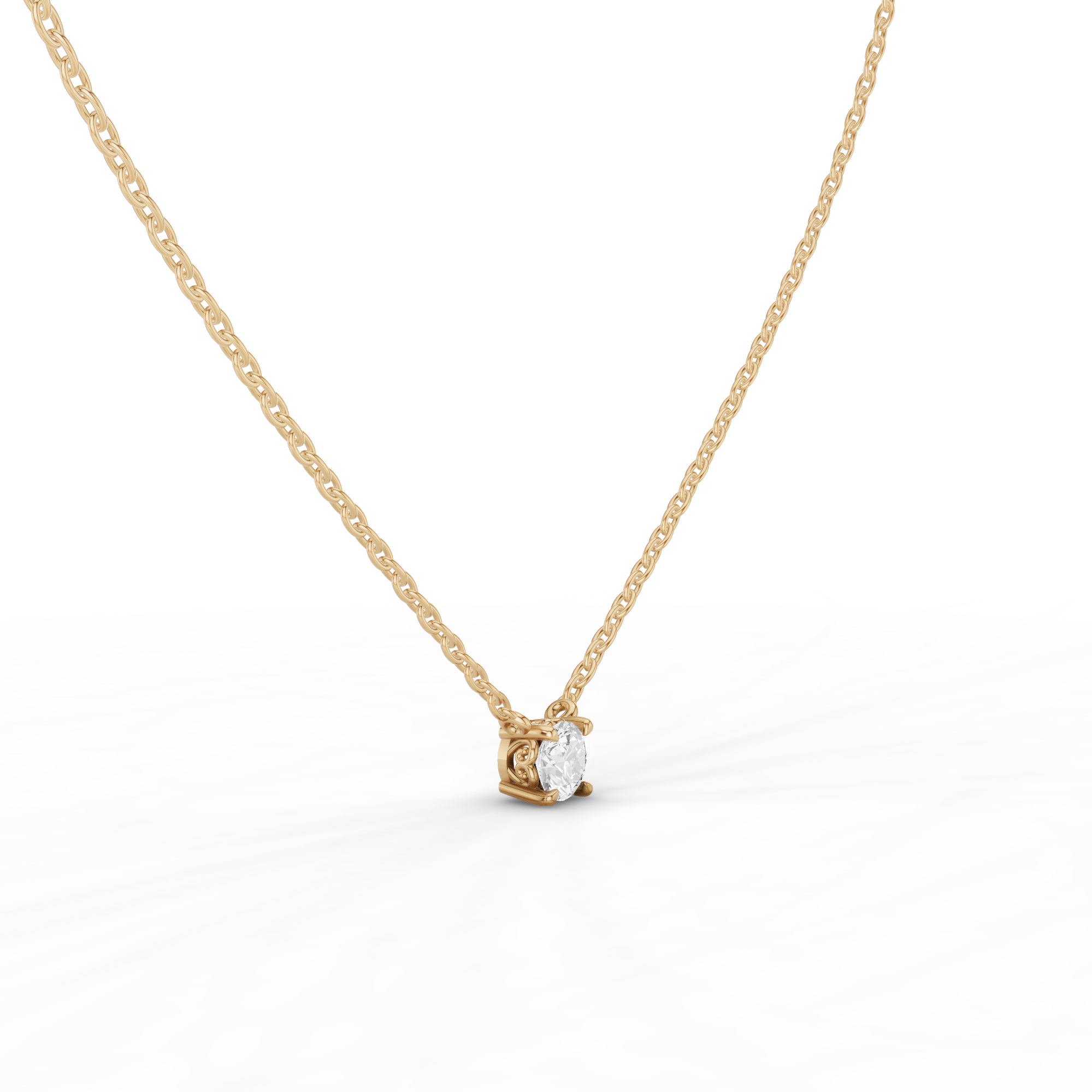 Round Solitaire Necklace 2.5 CT