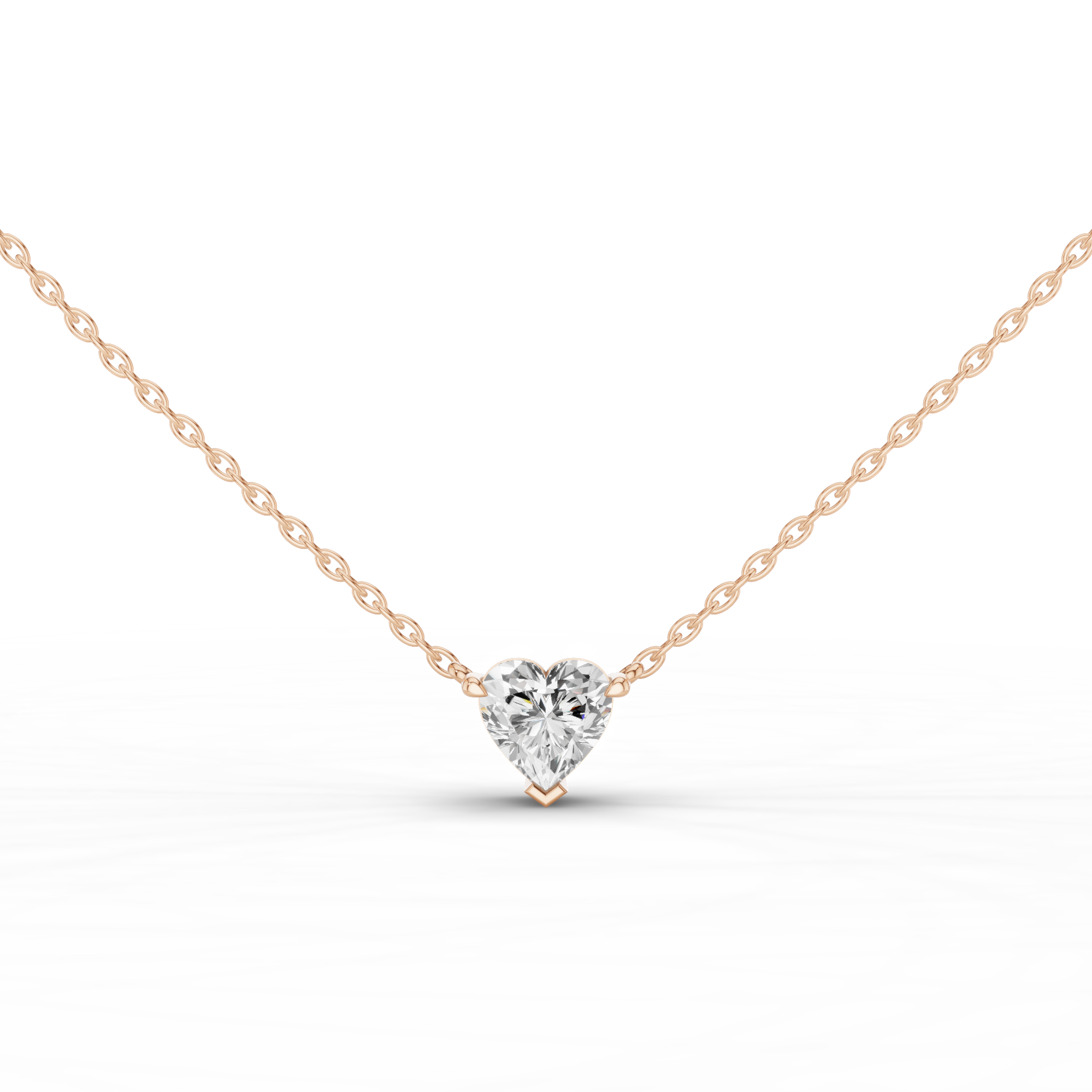 Solitaire Heart Necklace 2 CT