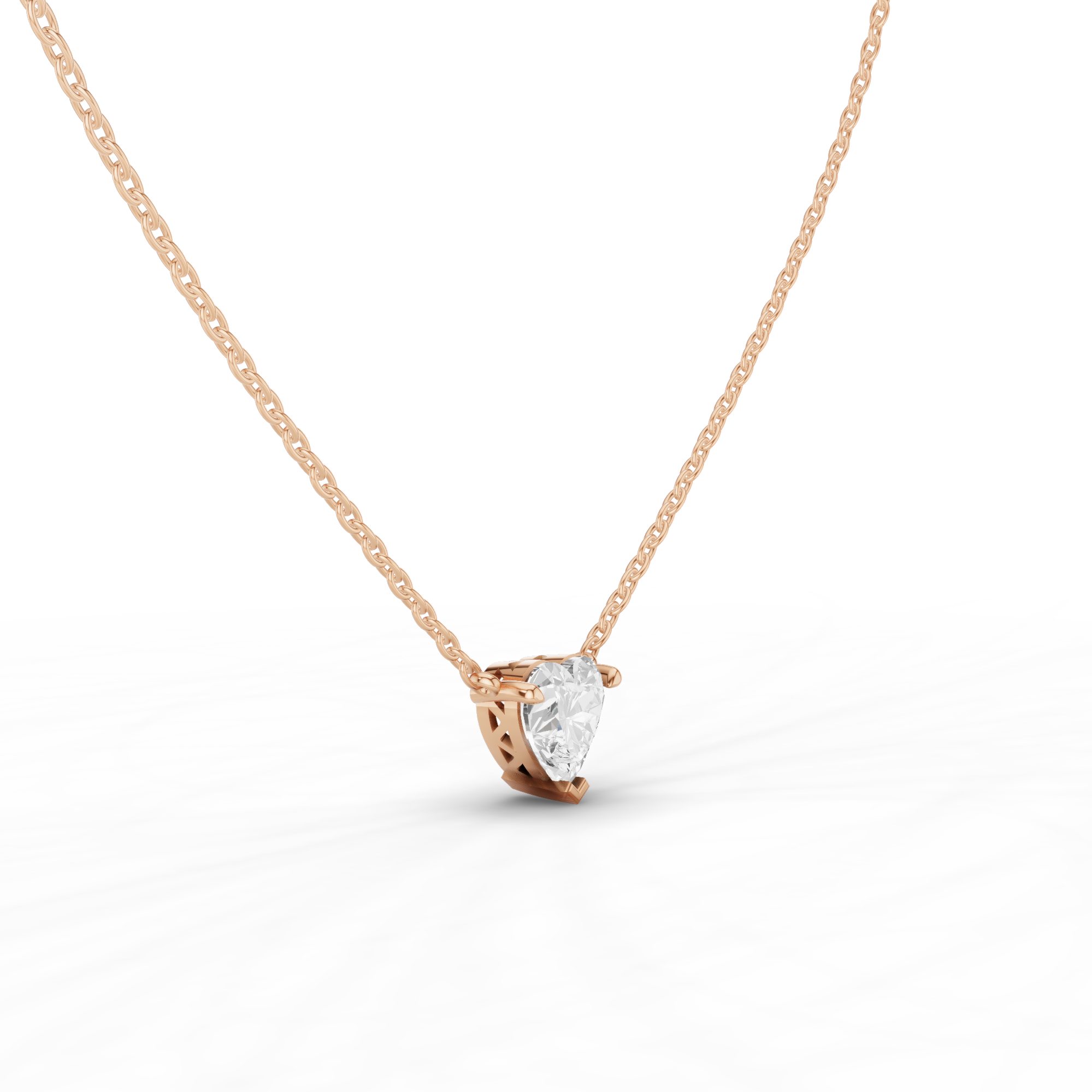 Solitaire Heart Necklace 2 CT